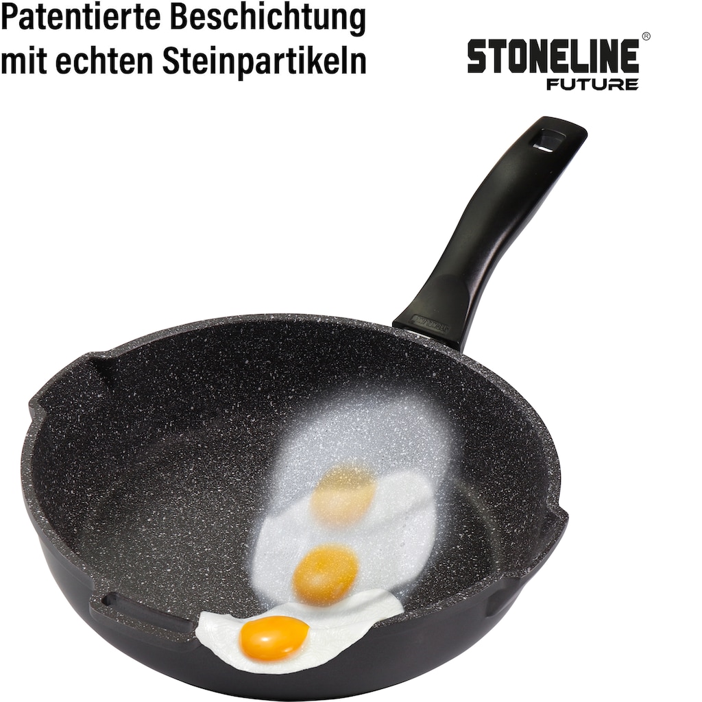 STONELINE Topf-Set »Future«, Aluminiumguss, (Set, 8 tlg., Kochtopf 20/24, Stieltopf 18 cm, Schmorpfanne 20/24 cm)