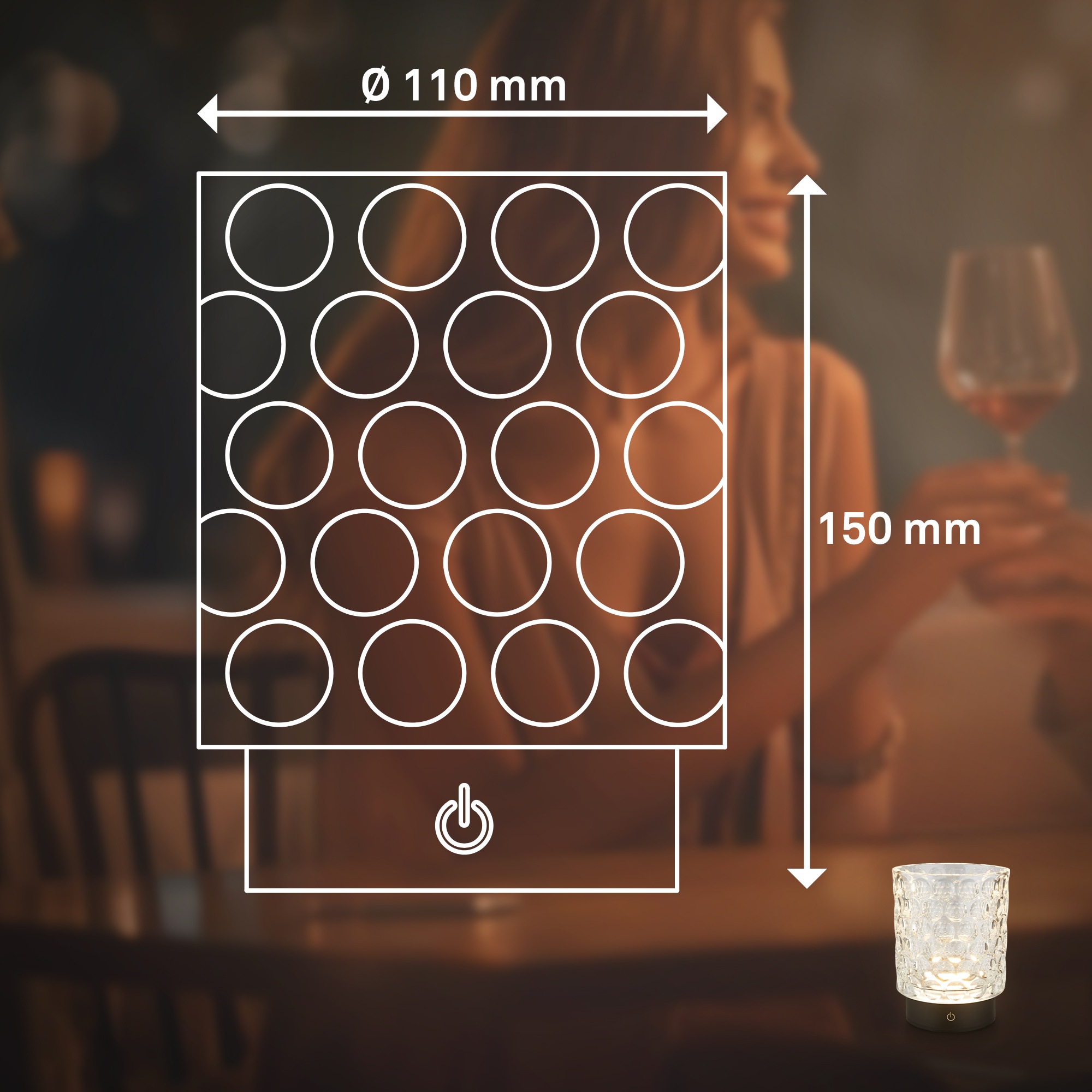 Briloner Leuchten LED Außen-Tischleuchte »SUNORA« LED-Board 2 Stk. Warmweiß kabellos 15 x 11 cm Klar 2W Wohnzimmer Flur Outdoor Aussen 2er-Set