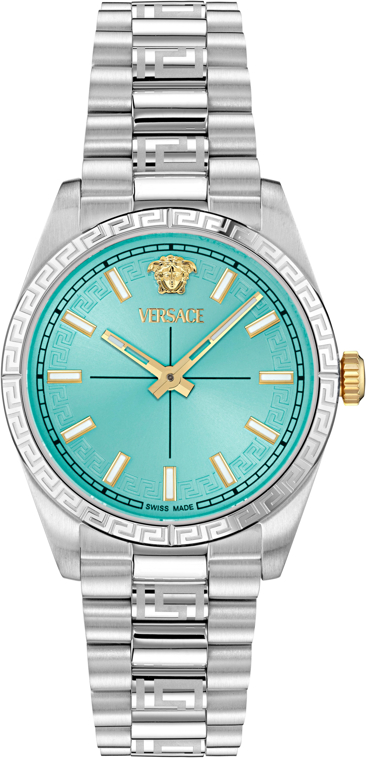 VERSACE Damen Quarzuhr "MILLENYIUM LADY", silber, Armbanduhren, Armbanduhr, Damenuhr, Swiss Made, Edelstahlarmband, analog