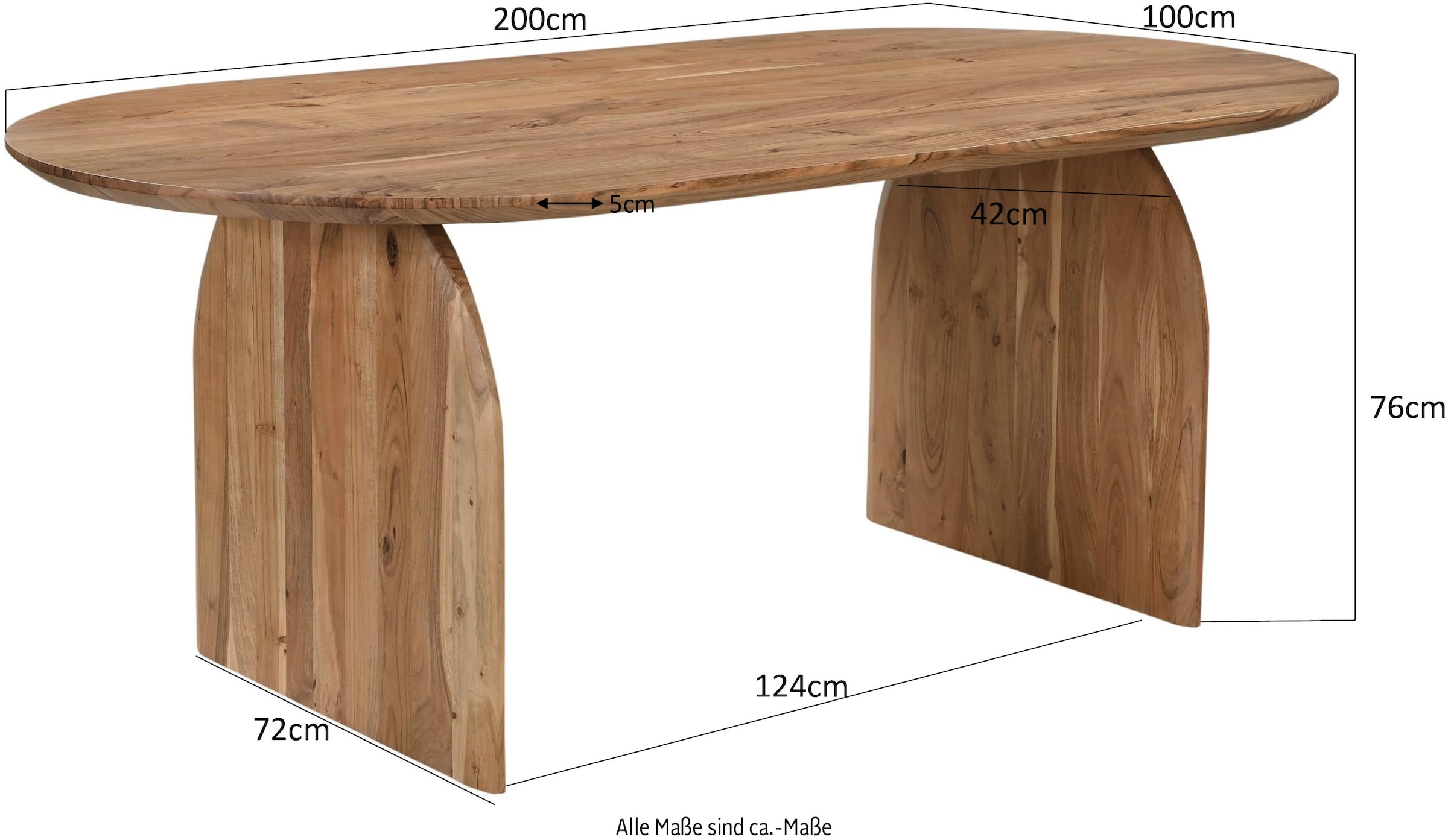 SIT Esstisch »ACACIA WAVE«, (1 St.), mit ausgeprägter Maserung