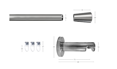Gardinenstange »ROSA«, 1 läufig-läufig, Wunschmaßlänge