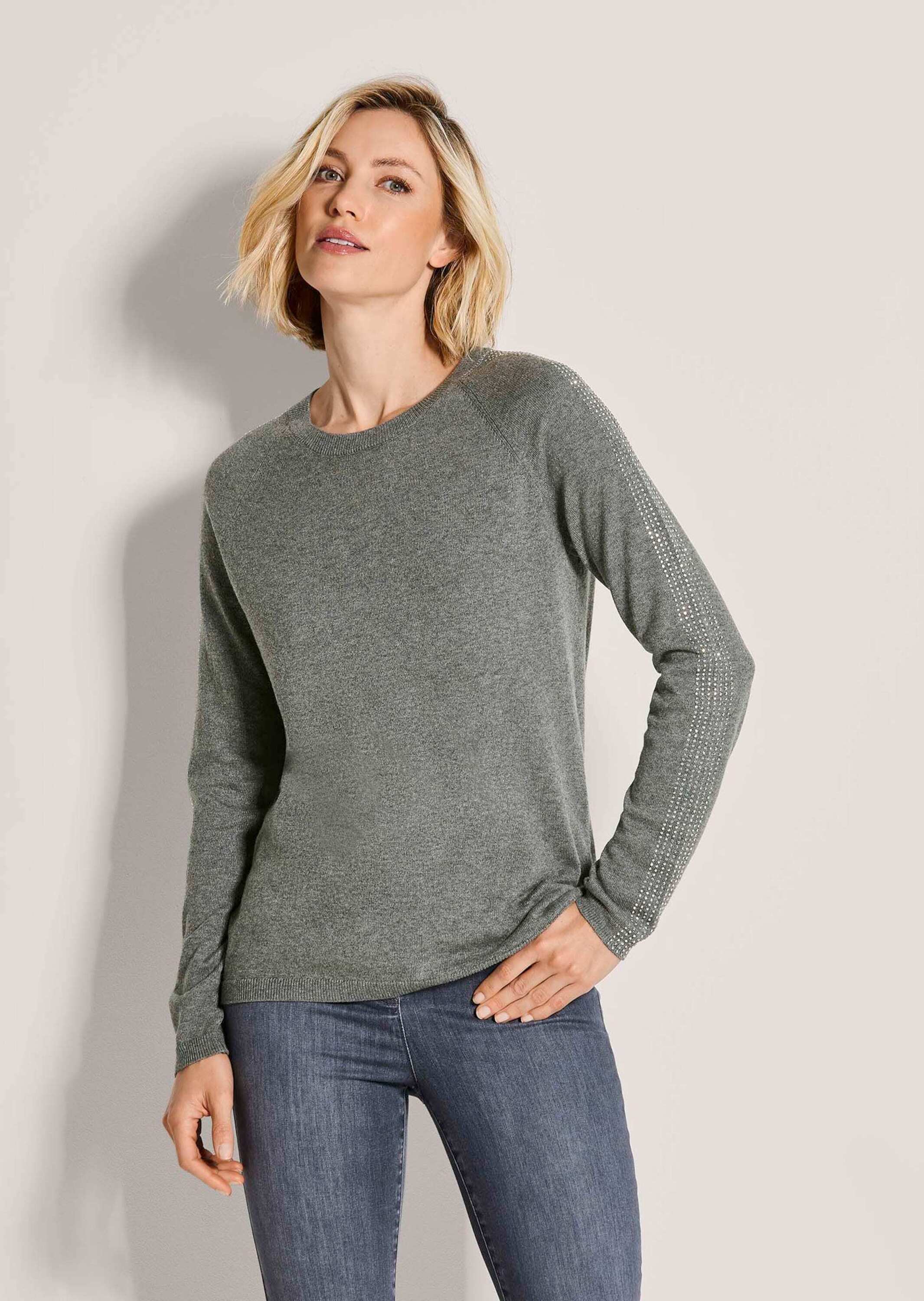Thumbnail - MADELEINE Longpullover "Kaschmirpullover Langarmshirt mit Strassdetails"