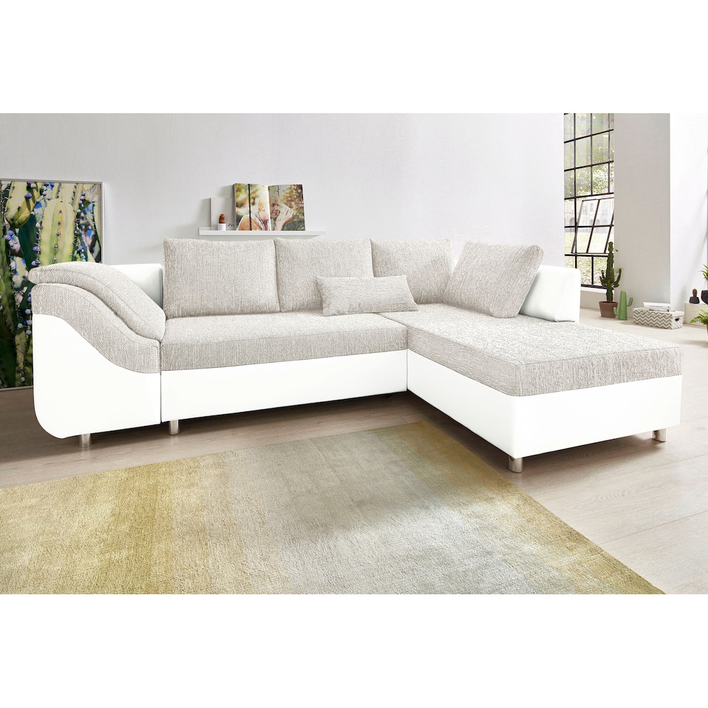 COLLECTION AB Ecksofa Sally L-Form, mit und ohne Bettfunktion, inklusive loser Rücken- und Zierkissen