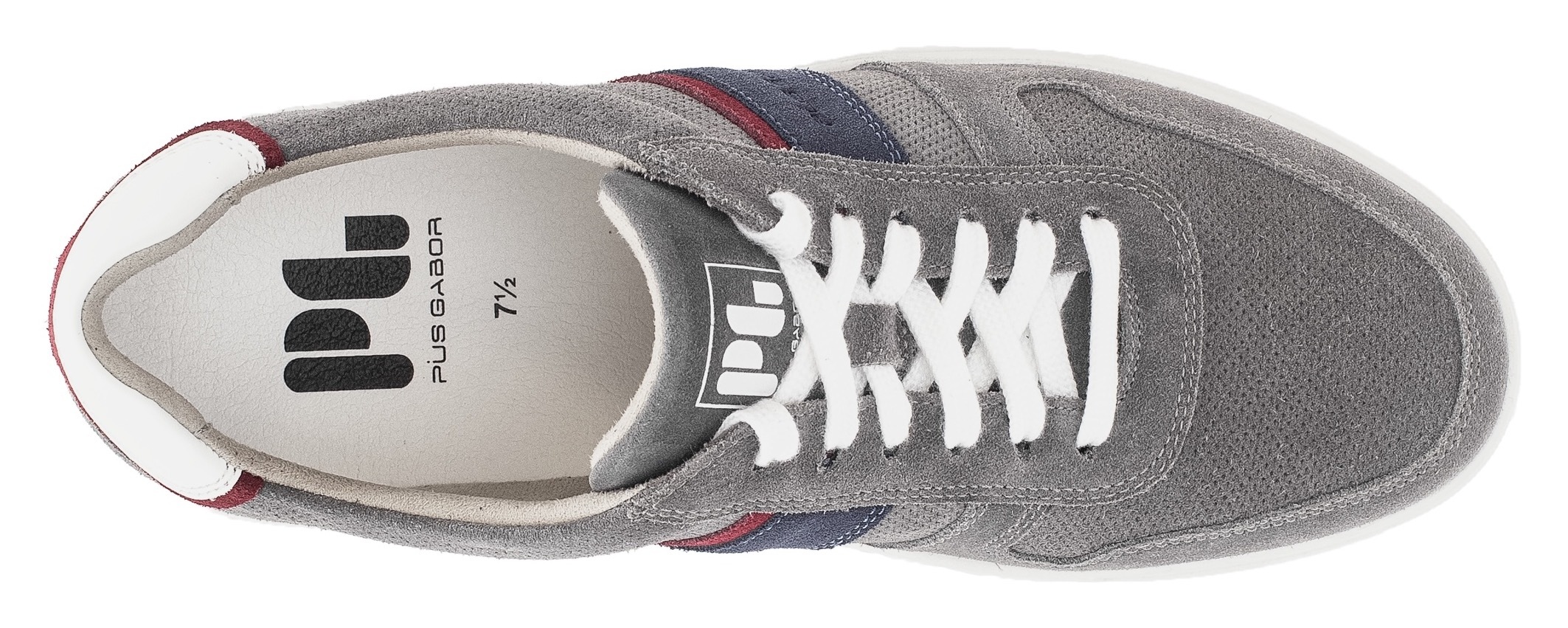 Pius Gabor Sneaker, Freizeitschuh, Halbschuh, Schnürer mit Kontrastbesätze, Weite G