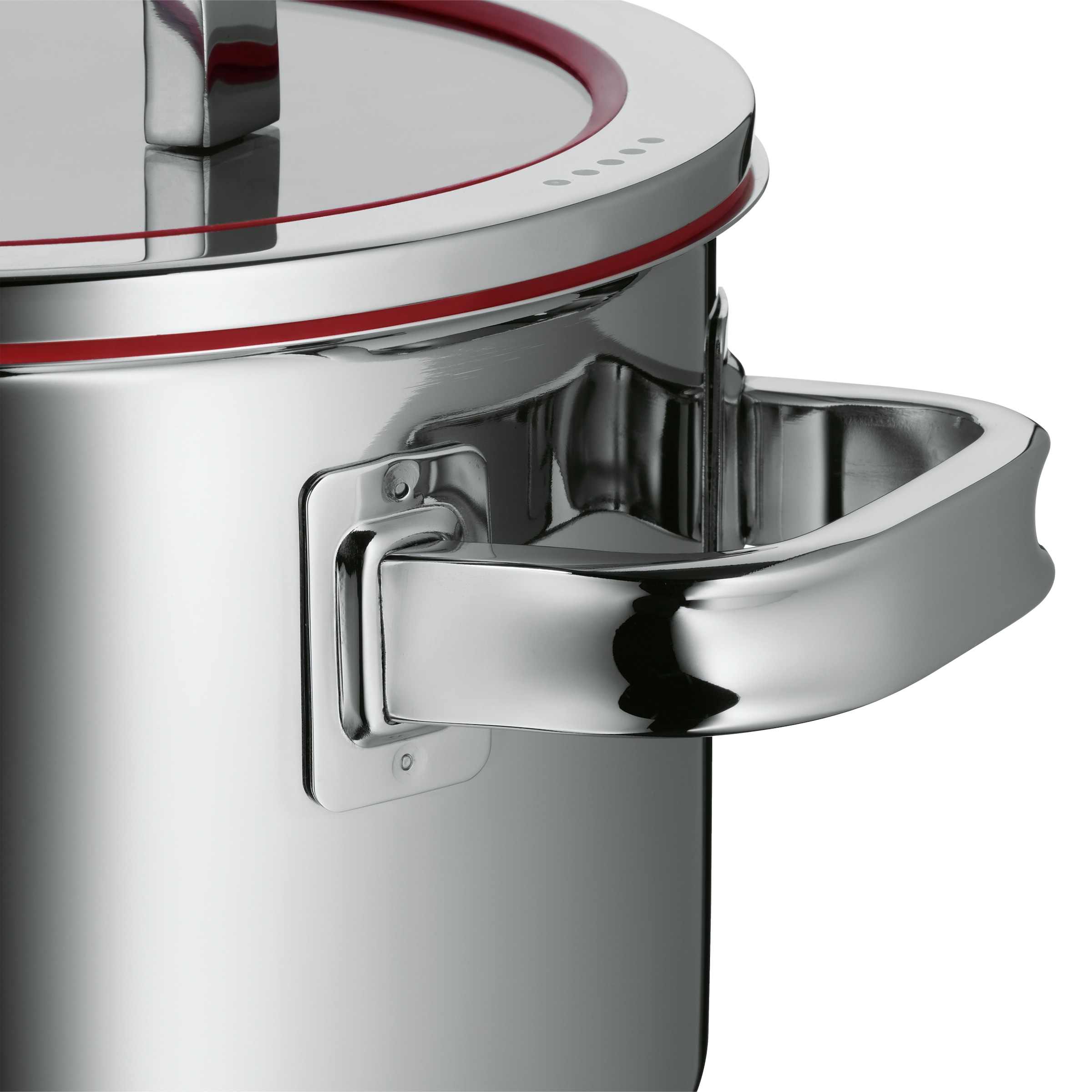 WMF Bratentopf »Function 4«, Cromargan® Edelstahl Rostfrei 18/10, (2 tlg.), wärmereduzierende Griffe, mit 4 Abgießfunktionen, Innenskalierung