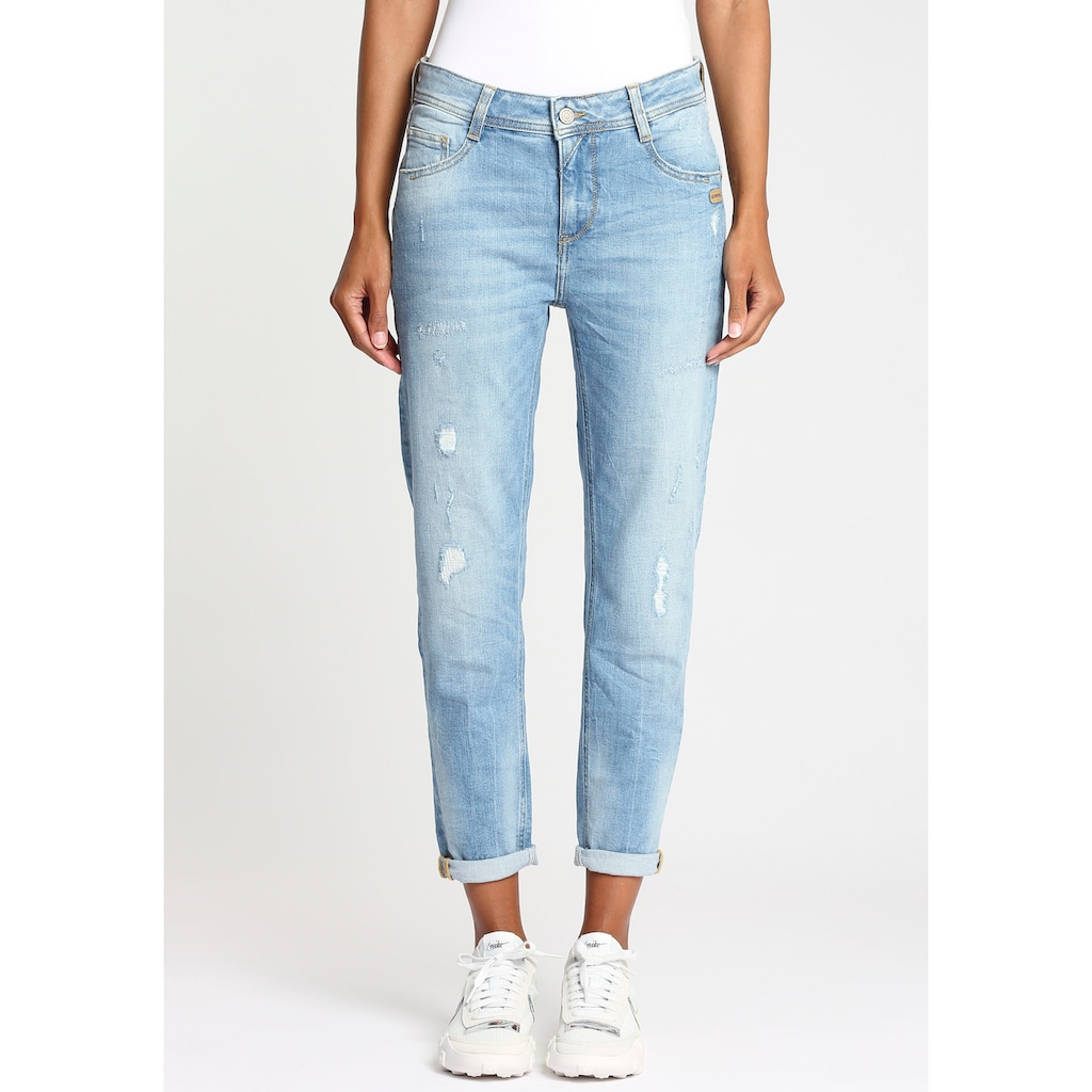 GANG Relax-fit-Jeans »94AMELIE CROPPED«, mit verkürzter Beinlänge und ausgefranster Kante am Saumabschluss