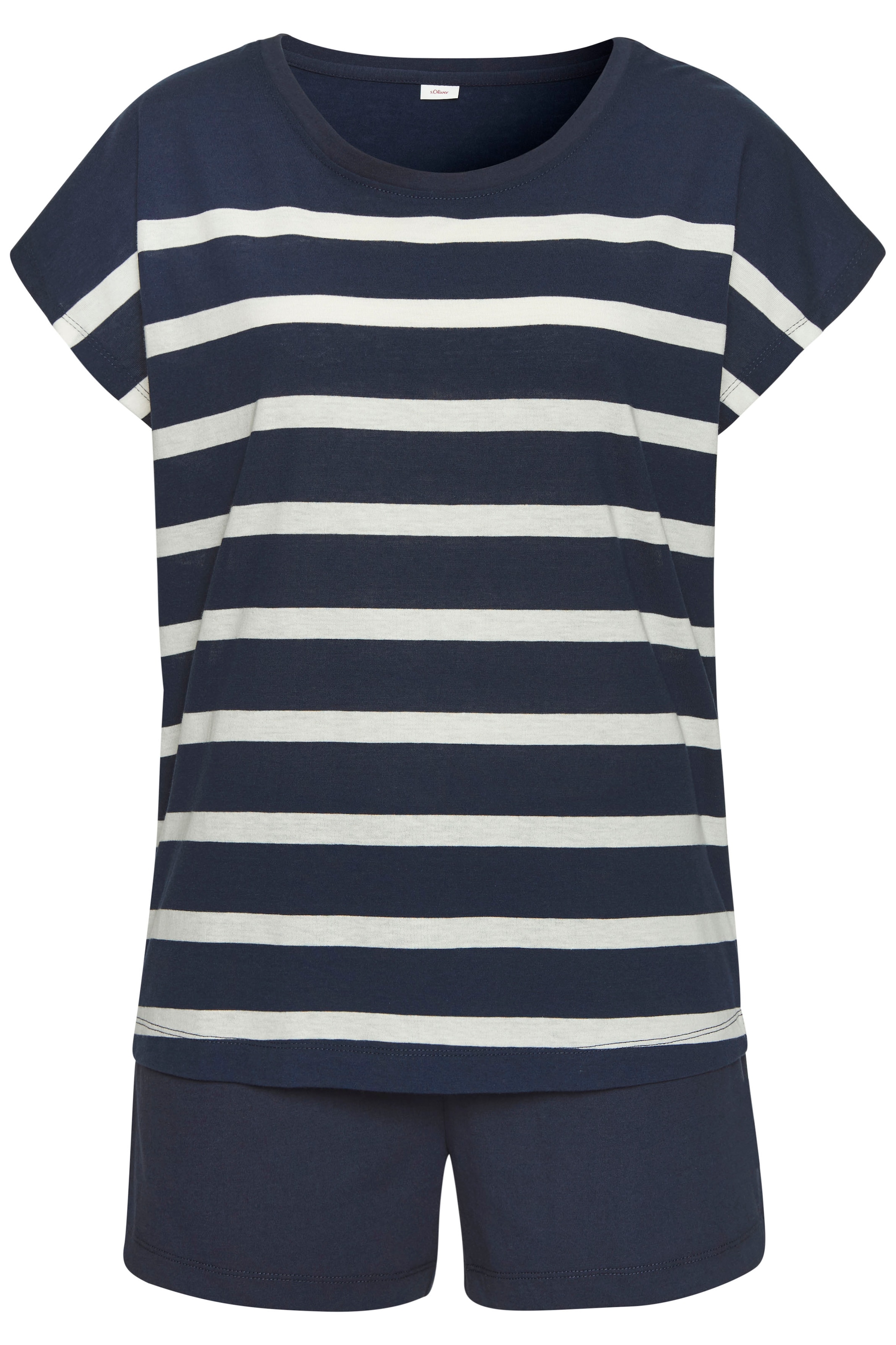 s.Oliver Shorty 2-teilig, 2 tlg. mit garngefärbten Streifen im Oberteil günstig online kaufen