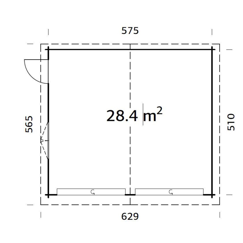 Palmako Garage »Roger«, BxTxH: 629x565x310 cm, mit Sektionaltor, naturbelassen