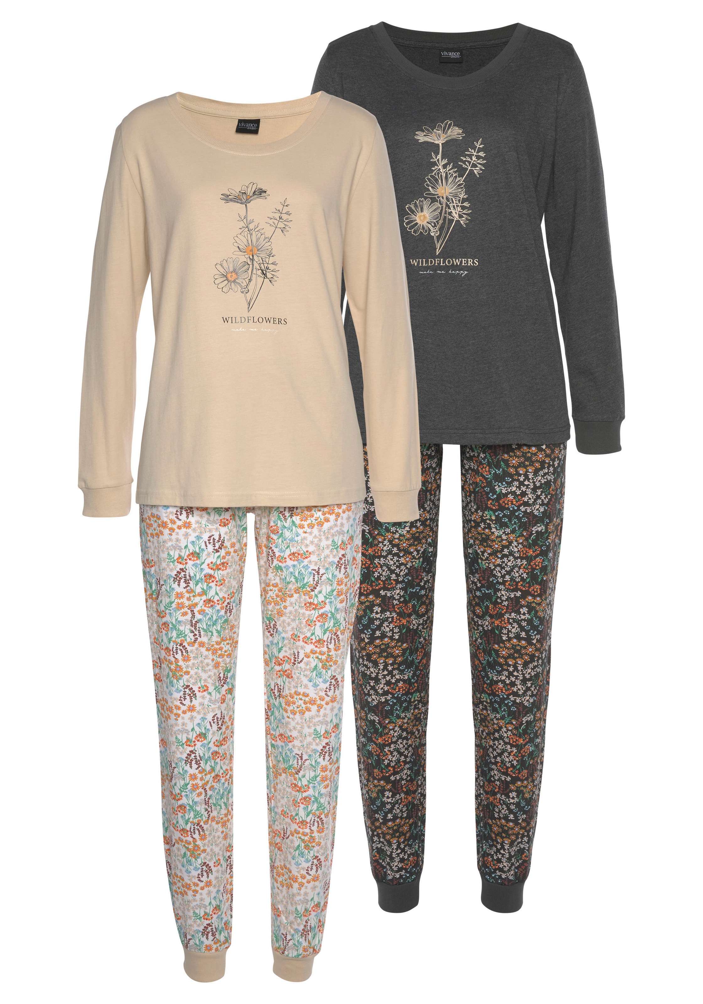 Vivance Dreams Pyjama 2 Stück, 4 tlg. mit Frontdruck günstig online kaufen