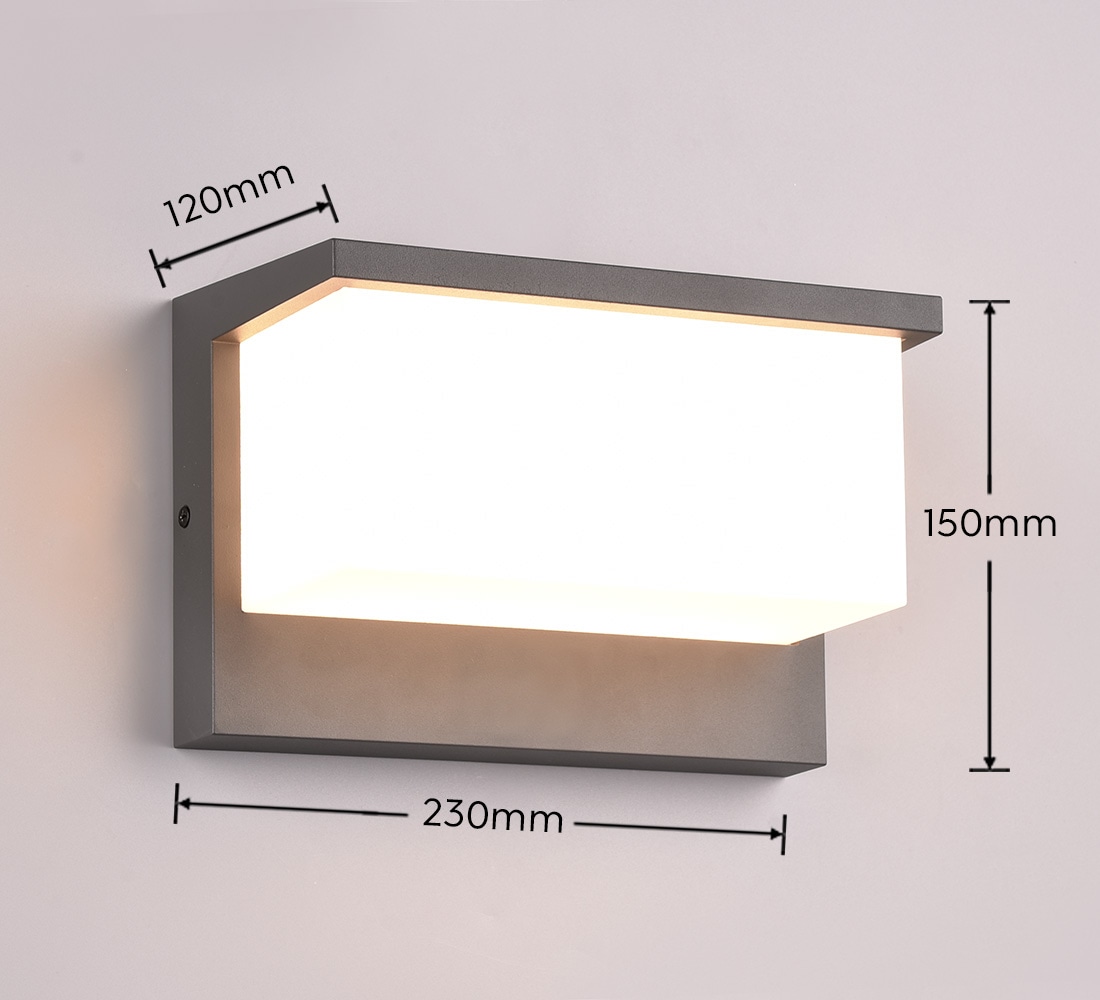 TRIO Leuchten LED Außen-Wandleuchte »NESTOS, Outdoor Wandlampe Hauswand IP54, LED 13W 1300 Lumen 3000 K«, 1 flammig, Leuchtmittel LED-Board | LED fest integriert, LED Wandlampe Garten Terrasse Hauswand, Schirm Kunststoff Breite 23 cm