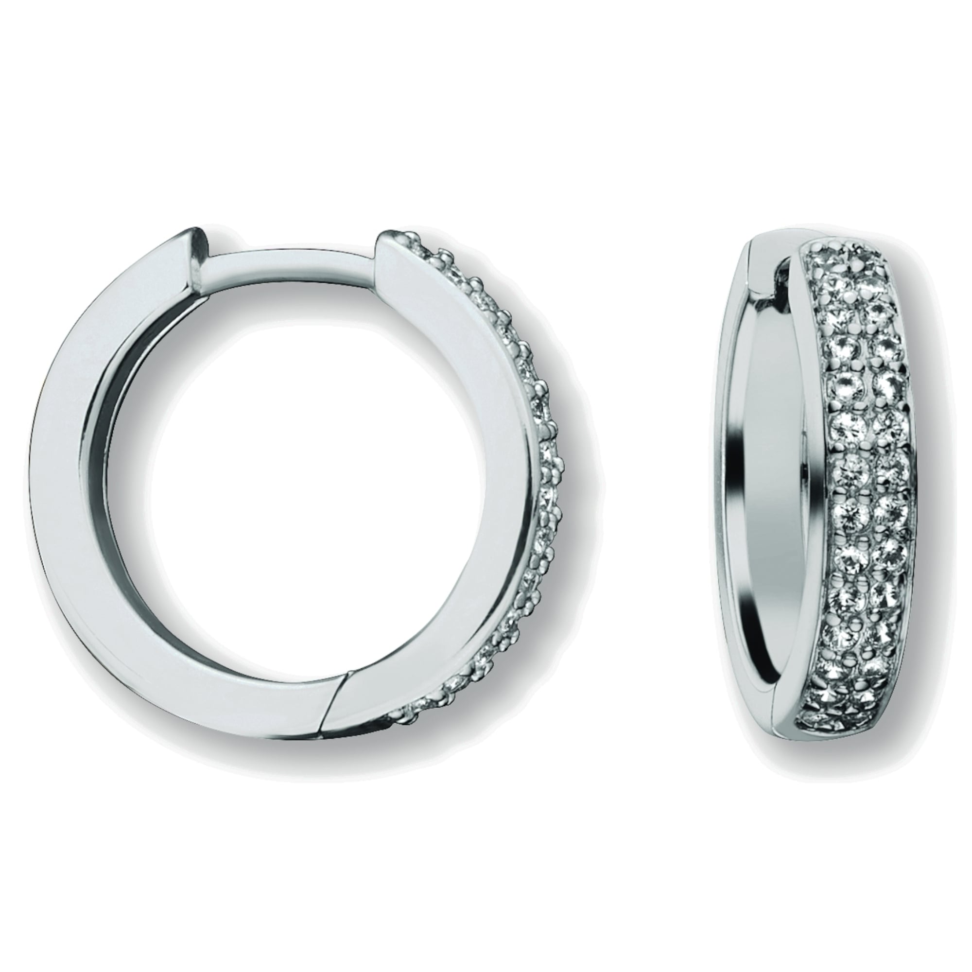 Paar Creolen ONE ELEMENT "Zirkonia Ohrringe Creolen aus 925 Silber", silber, Ohrringe, Damen, Damen,mit Zirkonia, Silber 925 (Sterlingsilber), Persönlicher Akzent – schlicht, modern, aussagekräftig