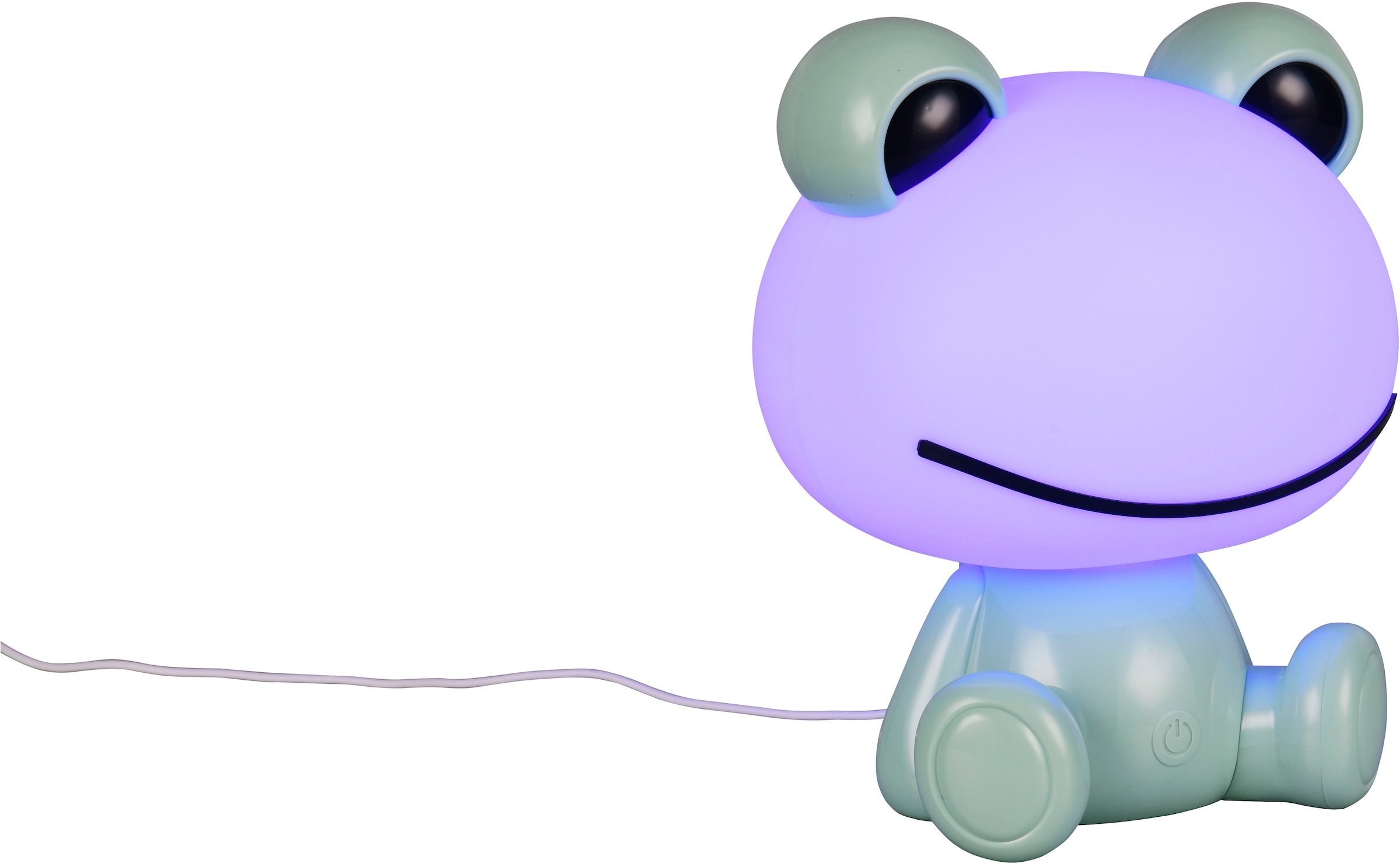 REALITY Leuchten LED Tischleuchte »HOPPER, Kinderzimmer Tischleuchte Nachttischleuchte Frosch Optik, RGB«, 1 flammig, Leuchtmittel LED-Board | LED fest integriert, 0,3W 30 Lumen warmweiß 3000K, RGB Farbwechsel Modus, USB-Anschluss