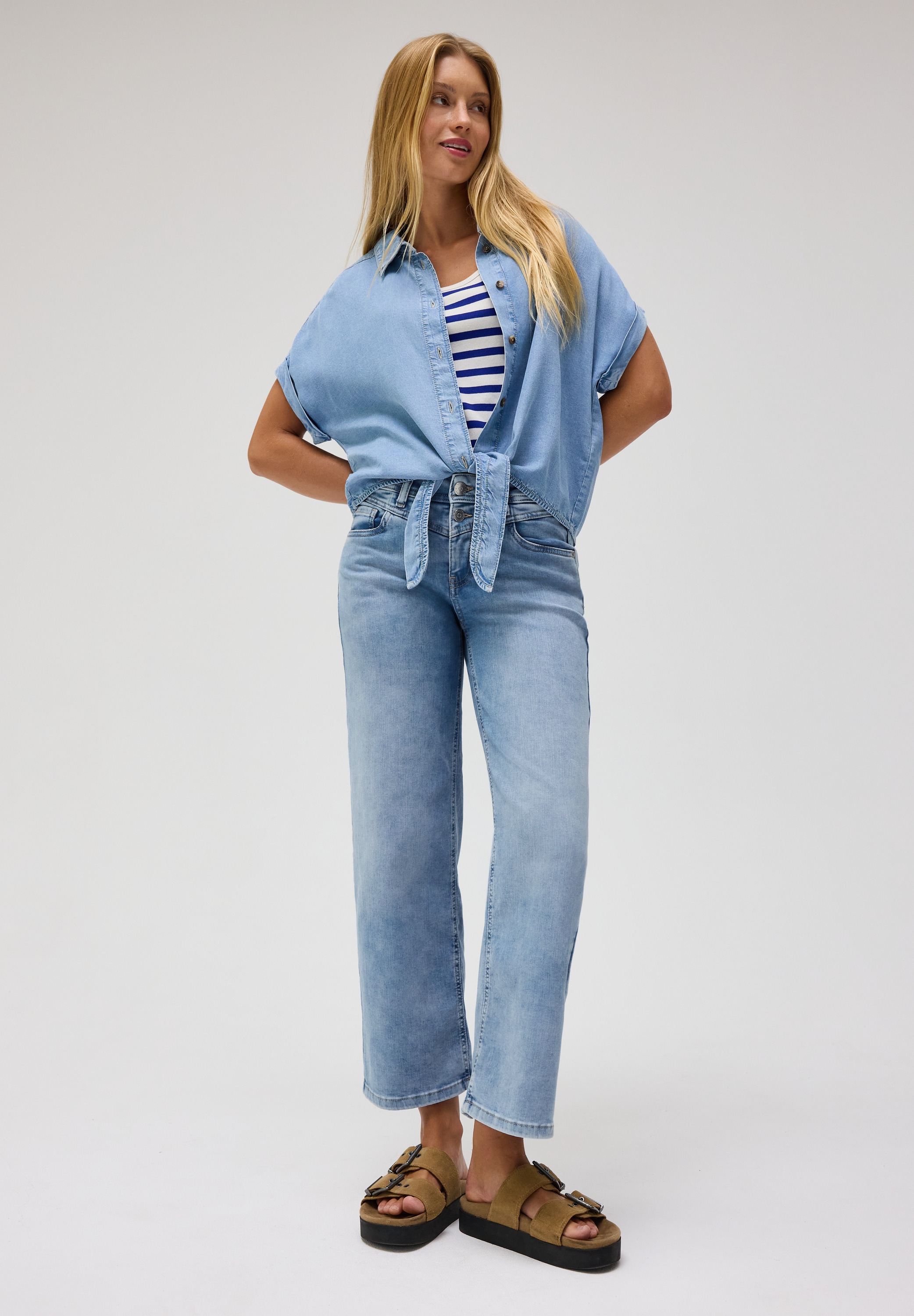 STREET ONE STUDIO Loose-fit-Jeans mit Wide Legs