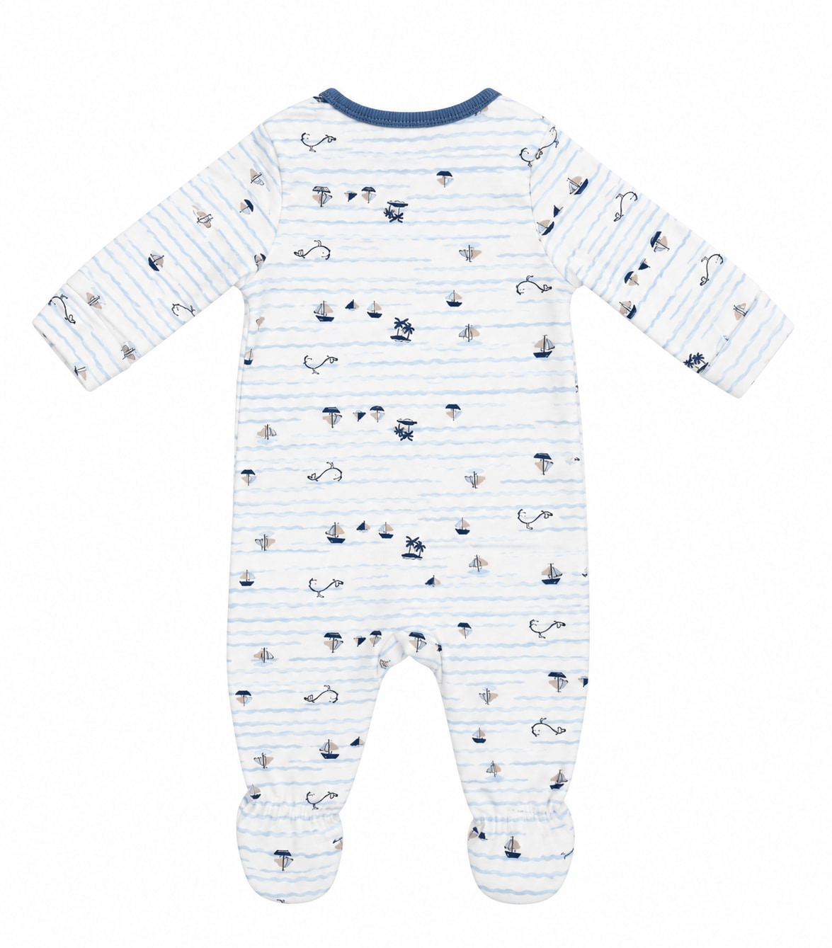 HUGGIES babywear Schlafoverall »HUGB FOOTED COVERALL« mit maritimem Alloverprint, Baumwolle