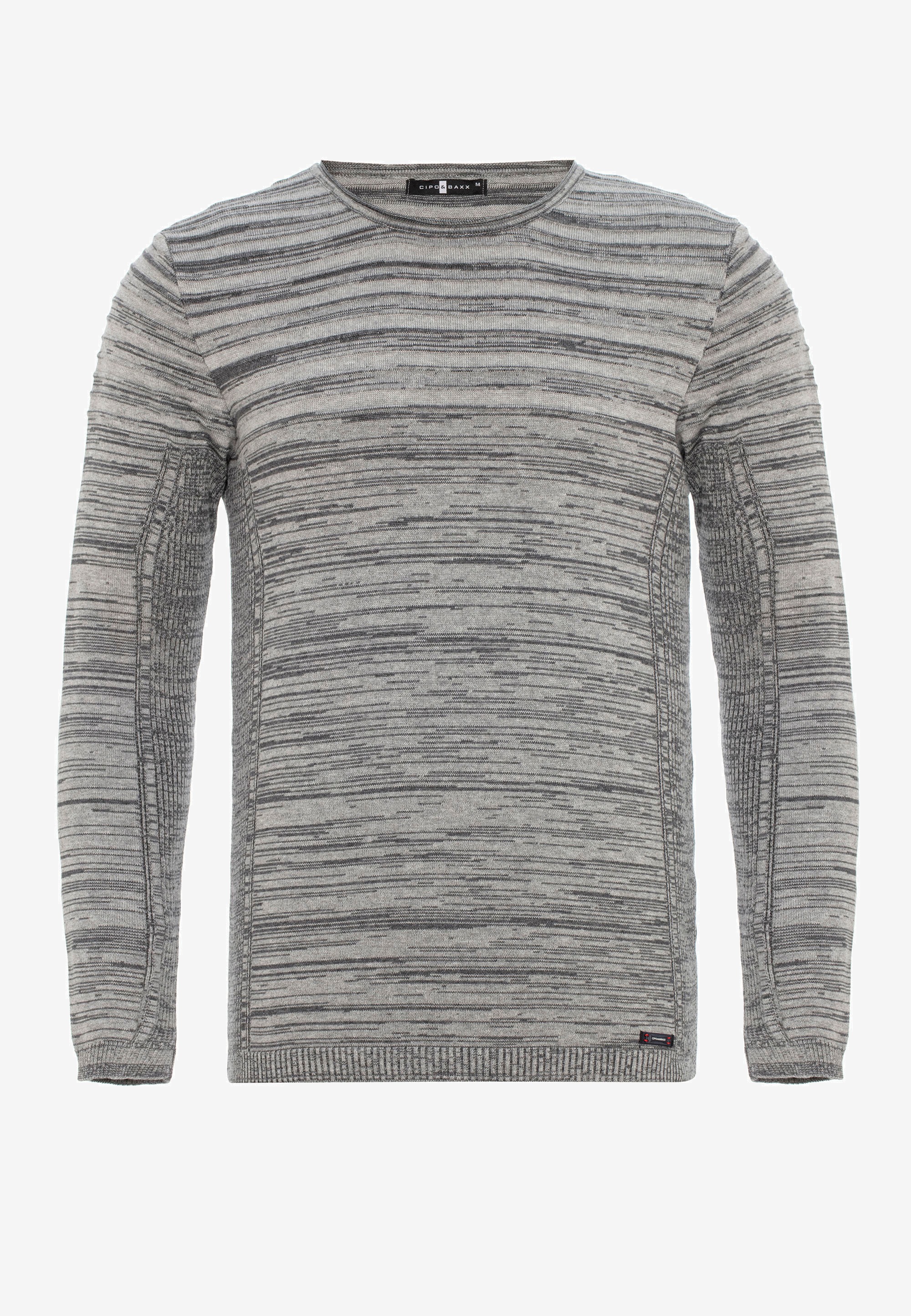 Cipo & Baxx Langarmshirt, mit meliertem Streifenmuster