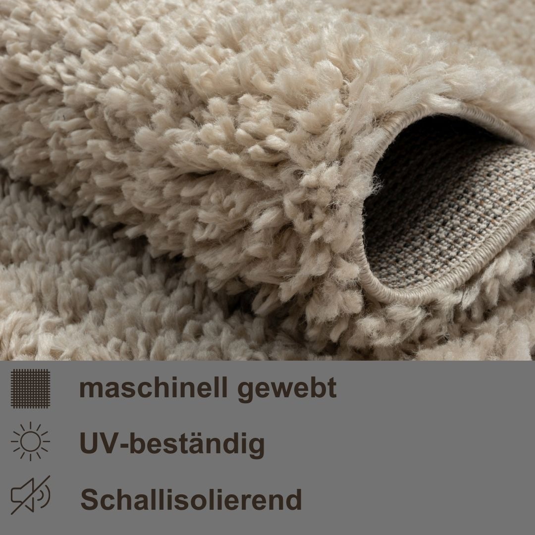 Thumbnail - Myflair Möbel & Accessoires Hochflor-Teppich "My Shaggy" rund 37 mm Höhe Shaggy, Uni Farben, leicht glänzend, Microfaser...