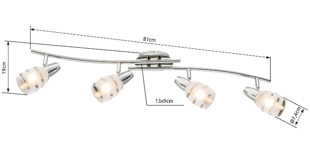 GLOBO LIGHTING Deckenstrahler »ROY«, Leuchtmittel E14 | ohne Leuchtmittel, Deckenspot/Flur/Wohnzimmer/Schlafzimmer