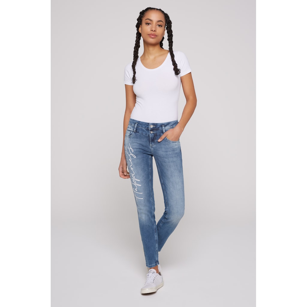 SOCCX Slim-fit-Jeans, mit Bleaching-Effekten