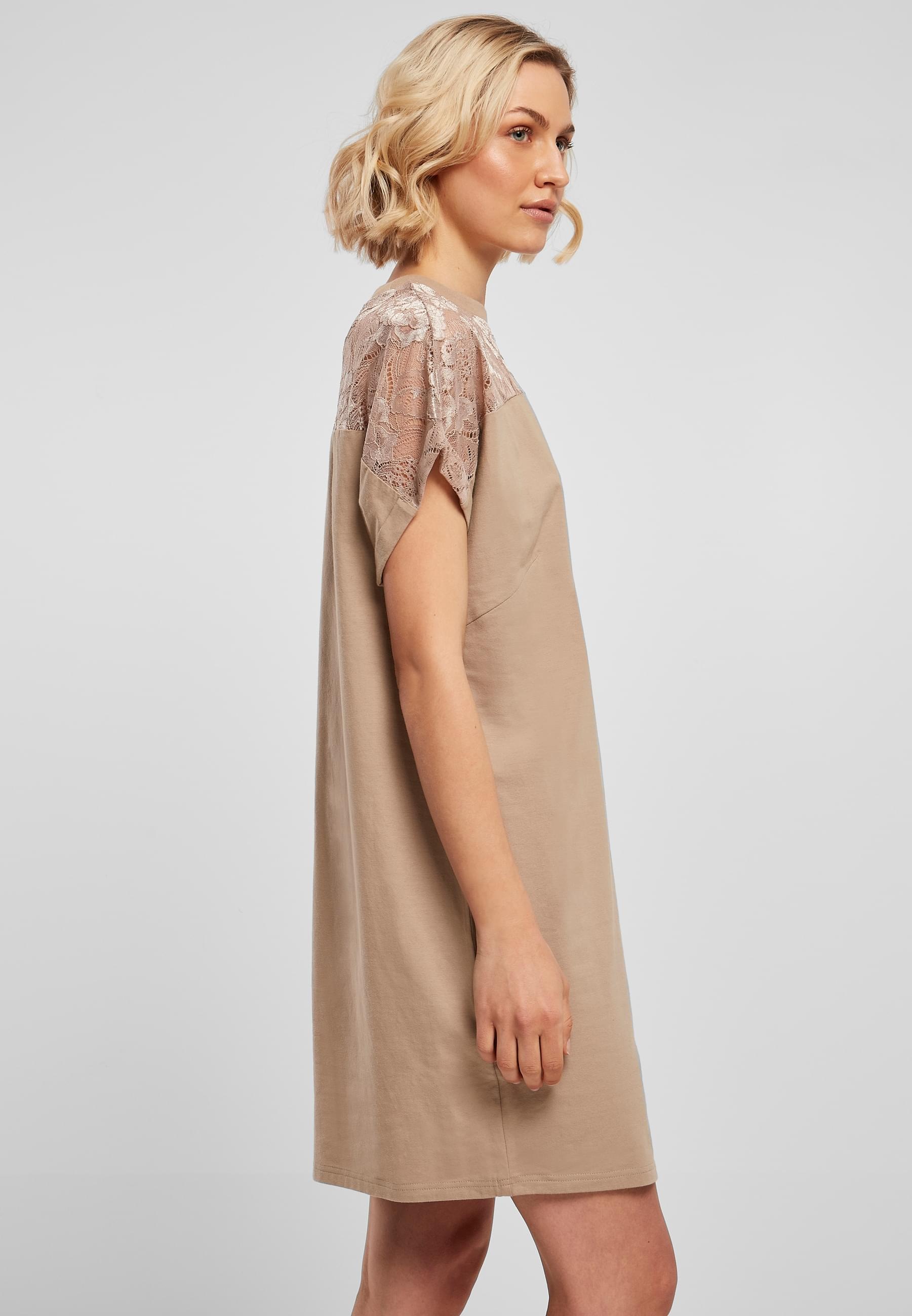 URBAN CLASSICS Shirtkleid »Urban Classics Damen Ladies Lace Tee Dress«, (1 tlg.)