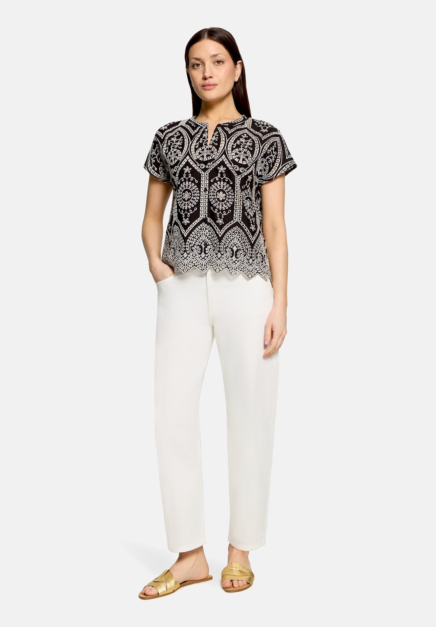 Betty&Co Hemdbluse »Damen mit Stickerei«