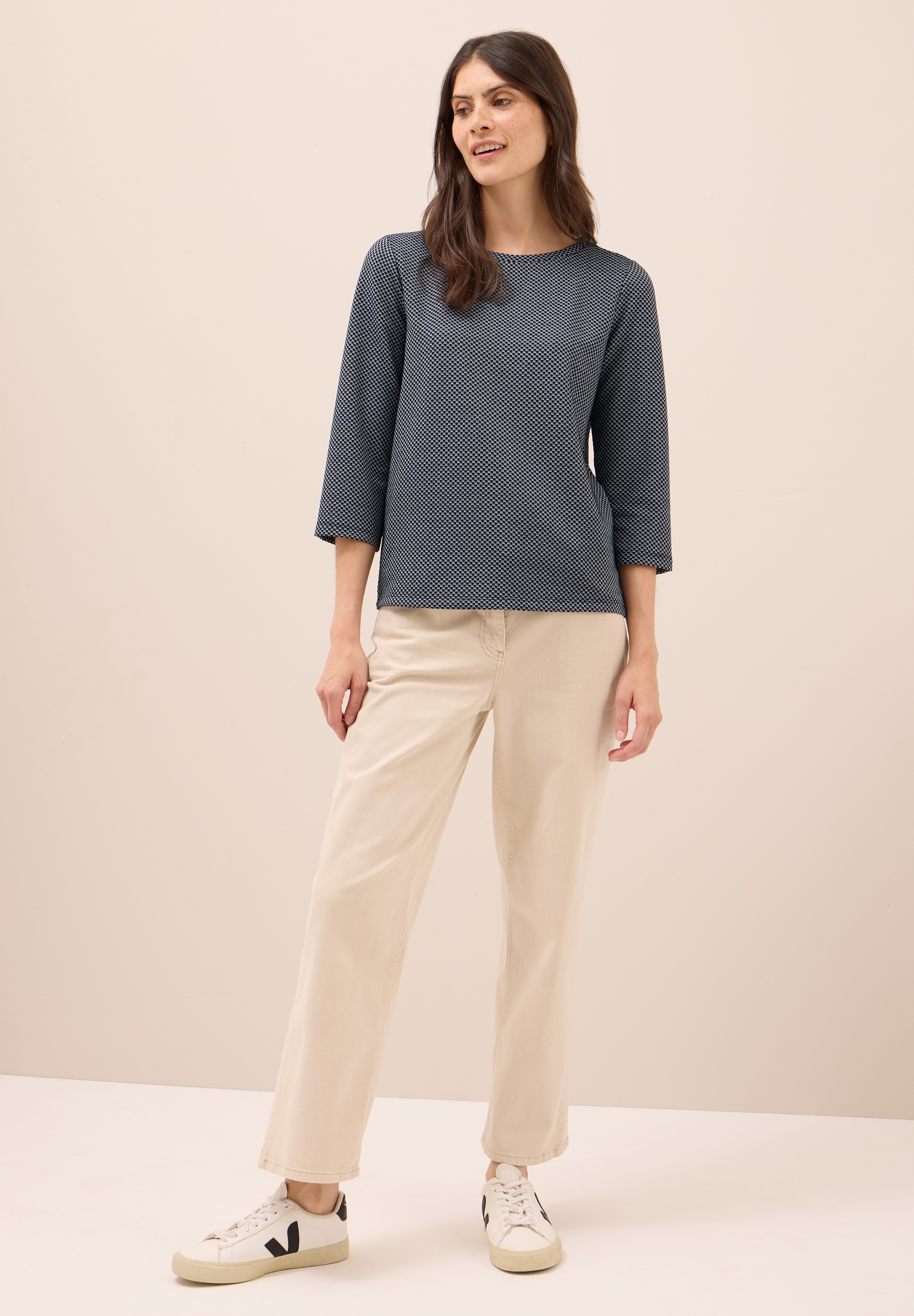 Cecil 3/4-Arm-Shirt, mit Materialmix