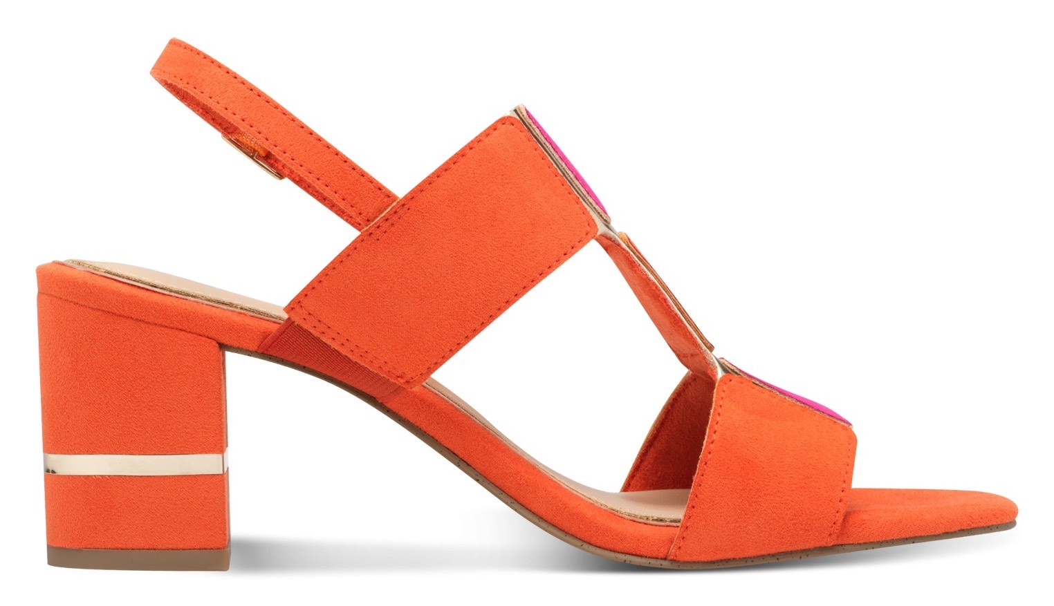 MARCO TOZZI Sandalette, Blockabsatz, Sommerschuh, Sandale mit kontrastfarbenen Details