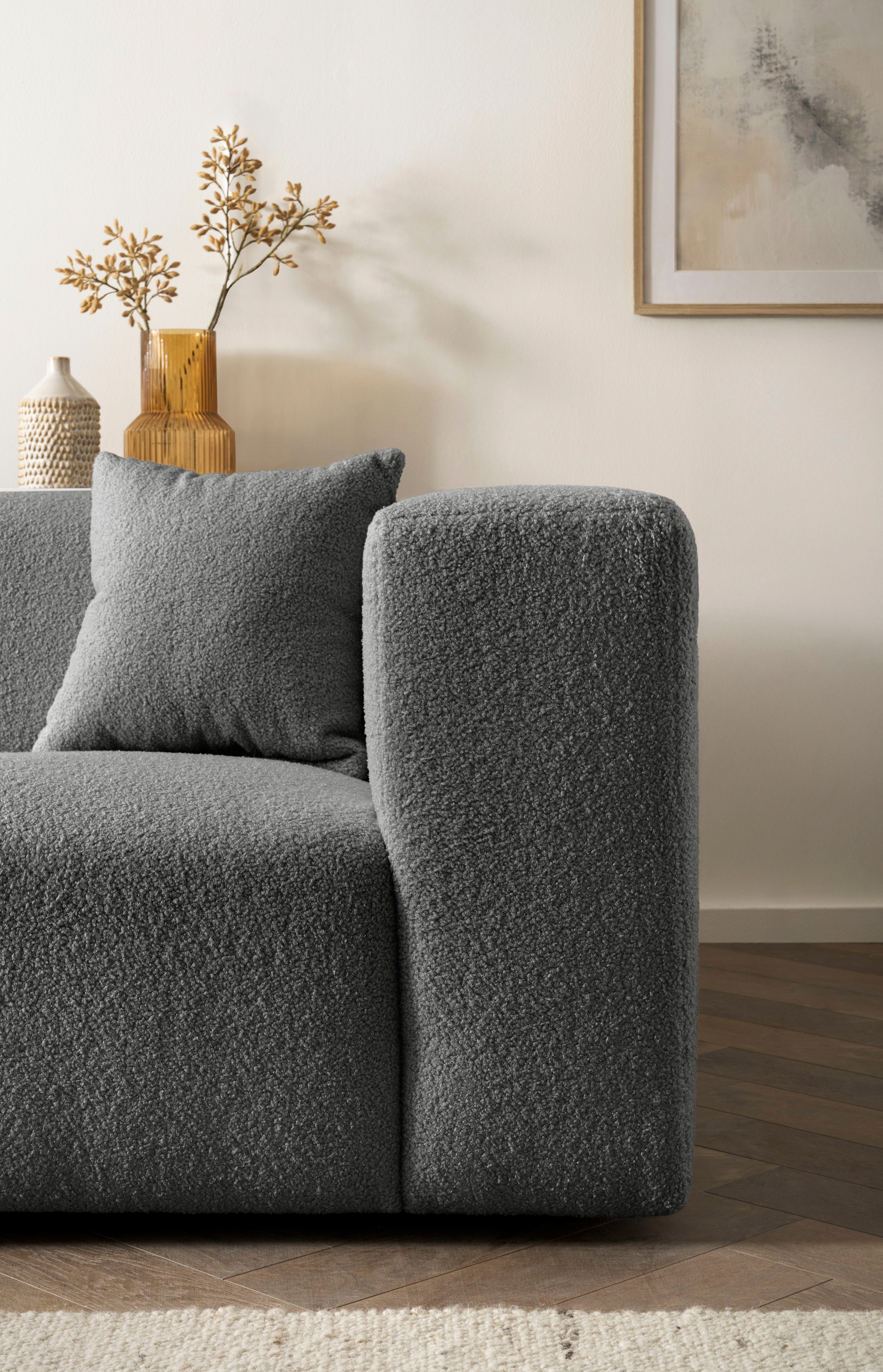 andas Polsterecke »BAKELS, Ecksofa-Set mit Hocker, L-Form mit Schlaffunktion«, Ecksofa-Set (incl. Hocker) im trendigen Megacord