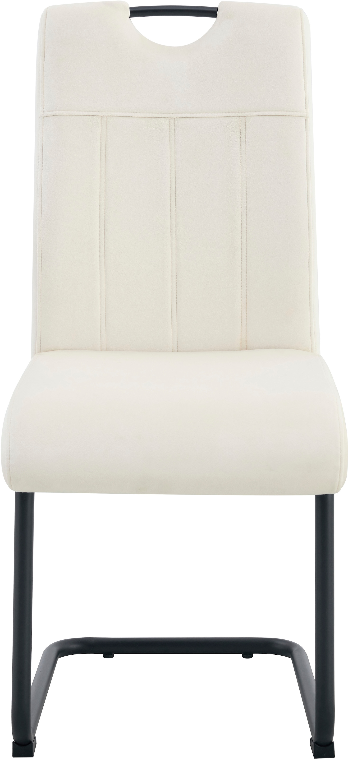 Home affaire Esszimmerstuhl »AIRDRIE, 2er Set, mit Metallgestell in matt schwarz« (Set) 2 Stk.in verschiedenen Farben, Belsatbarkeit pro Stuhl 120 kg, mit Griffloch