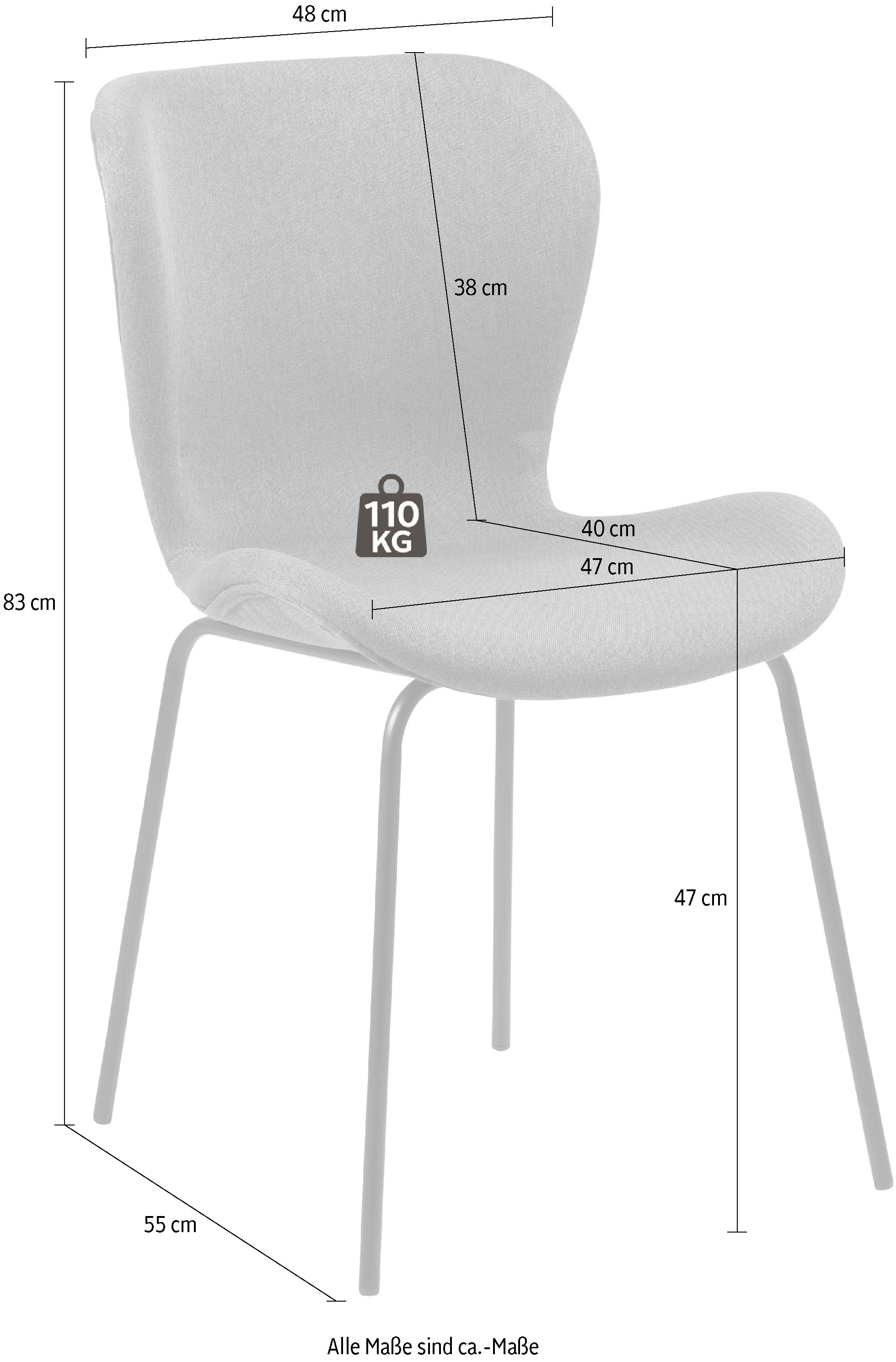 ACTONA GROUP Esszimmerstuhl, Webstoff, 2er Set, Webstoff Bezug, schwarzen  Metallbeinen, Sitzhöhe 47 cm | BAUR
