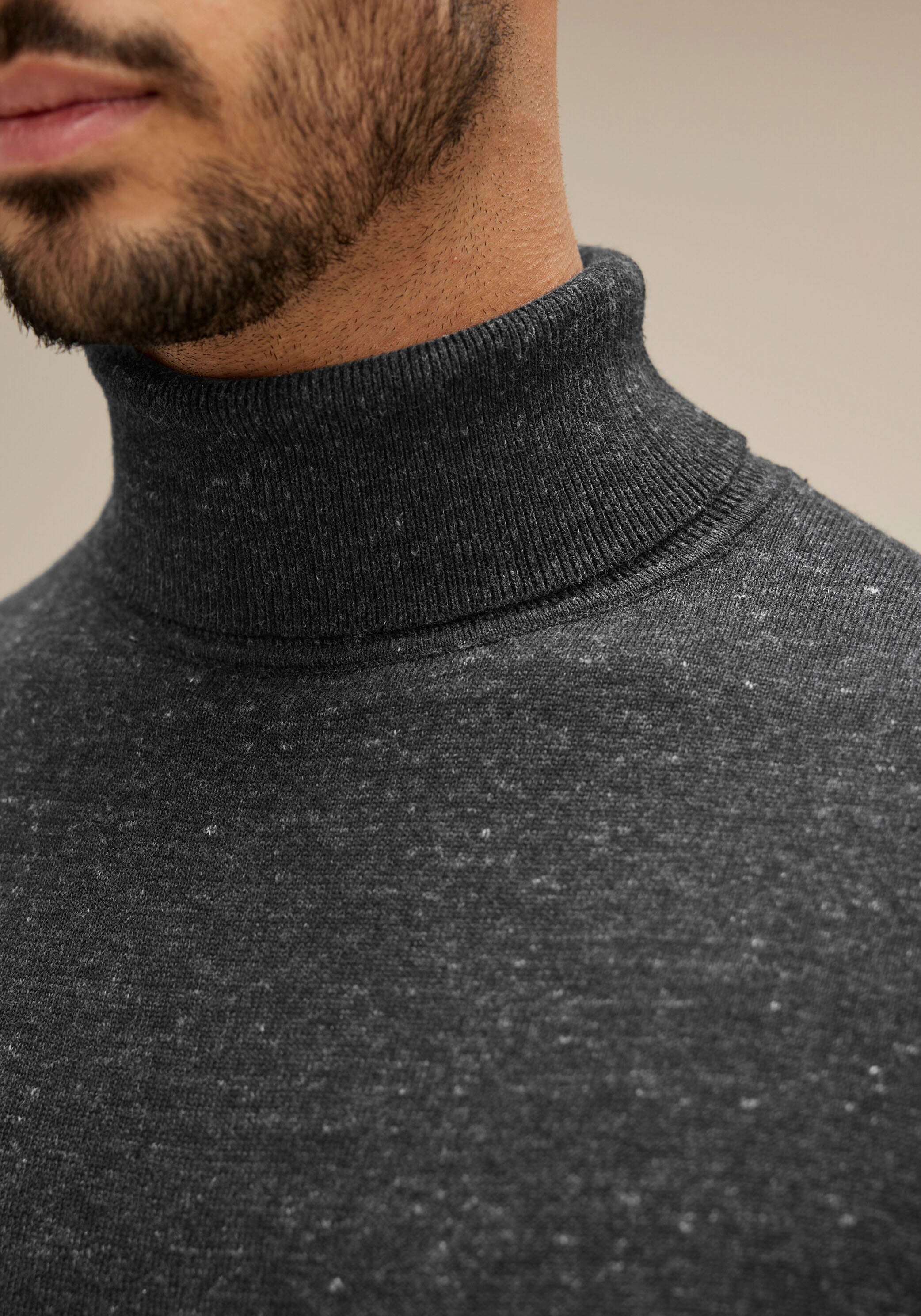 STREET ONE MEN Rollkragenpullover, in melierter Optik