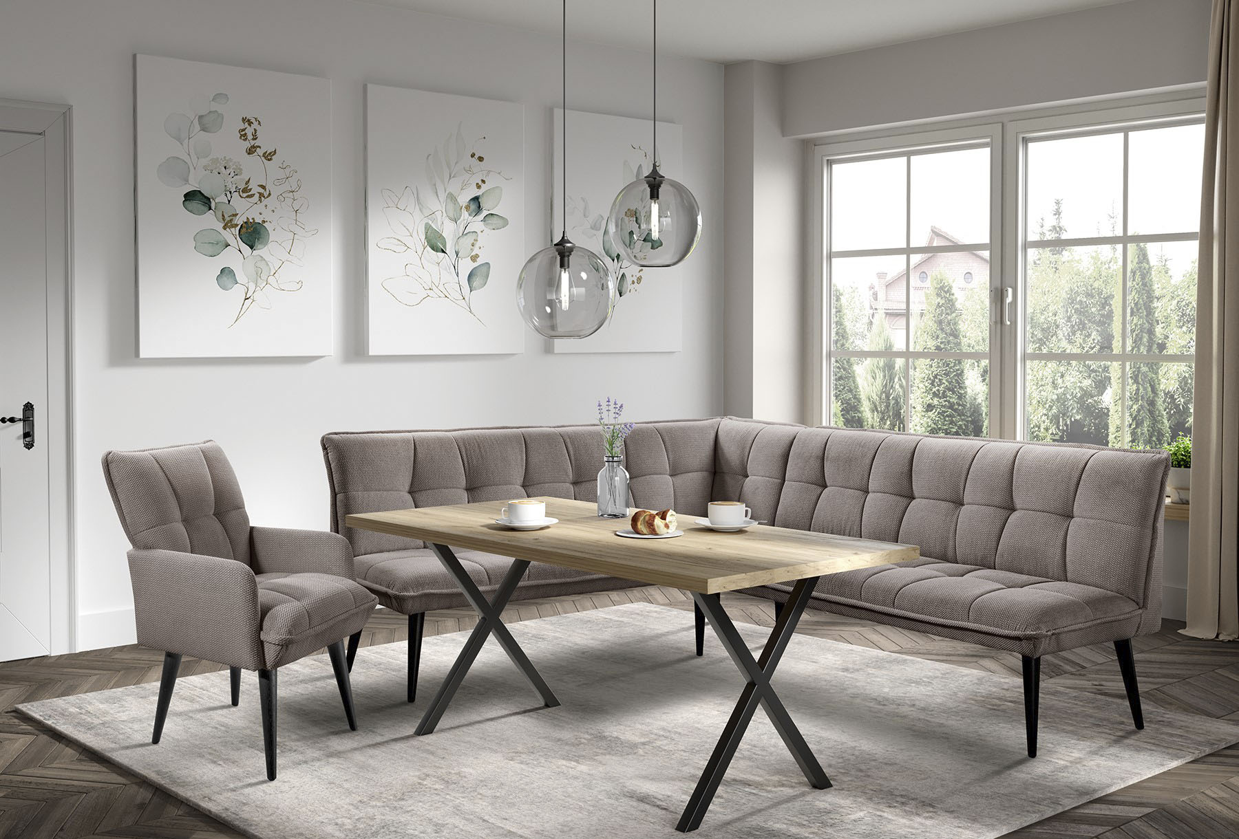 exxpo - sofa fashion "Mocca Essbank, Sitzbank" hoher Sitzkomfort, bequem und elegant, hochwertige Detailverarbeitung