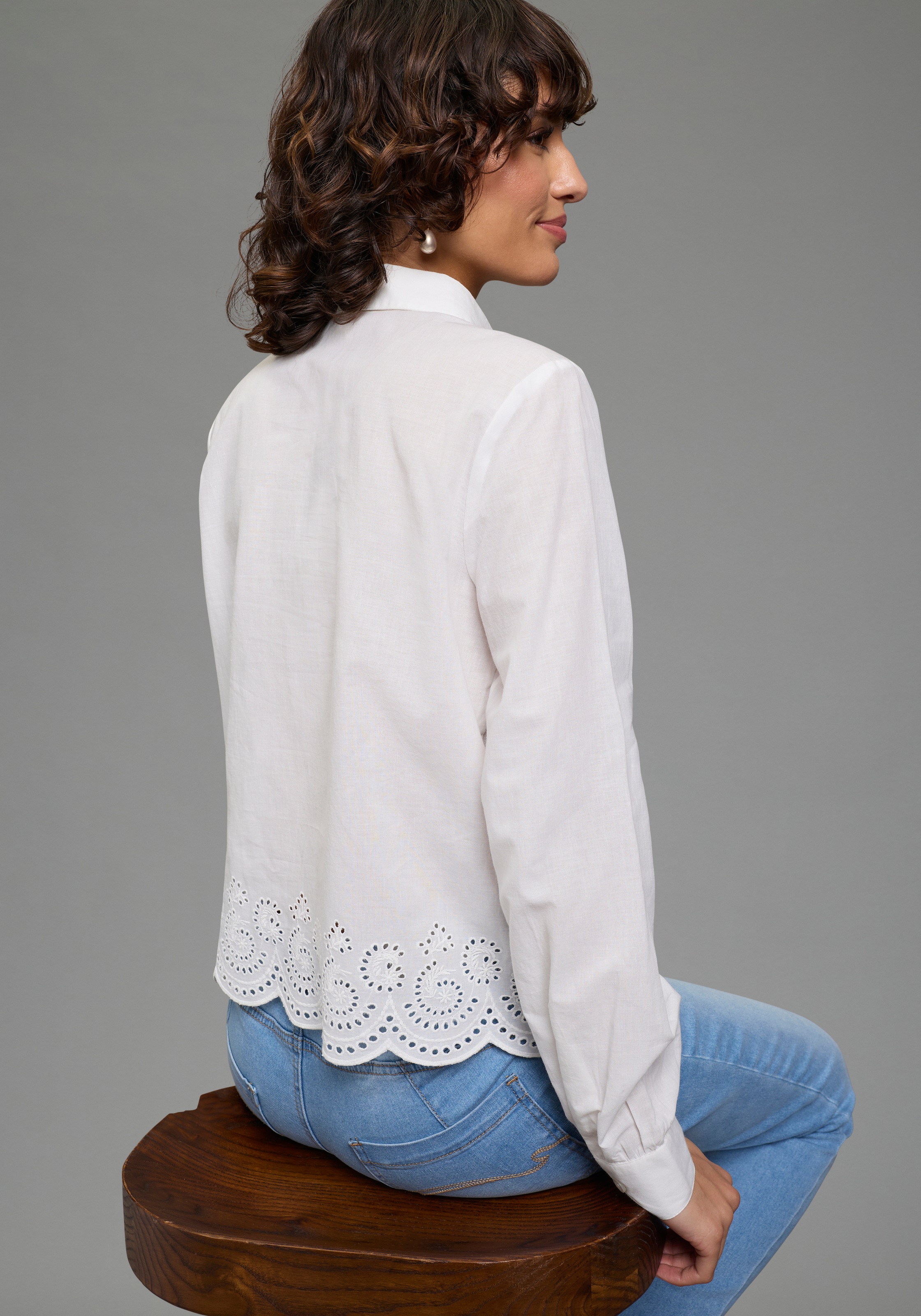 Laura Scott Hemdbluse unifarbene Bluse, mit Knöpfen, aus Baumwolle günstig online kaufen