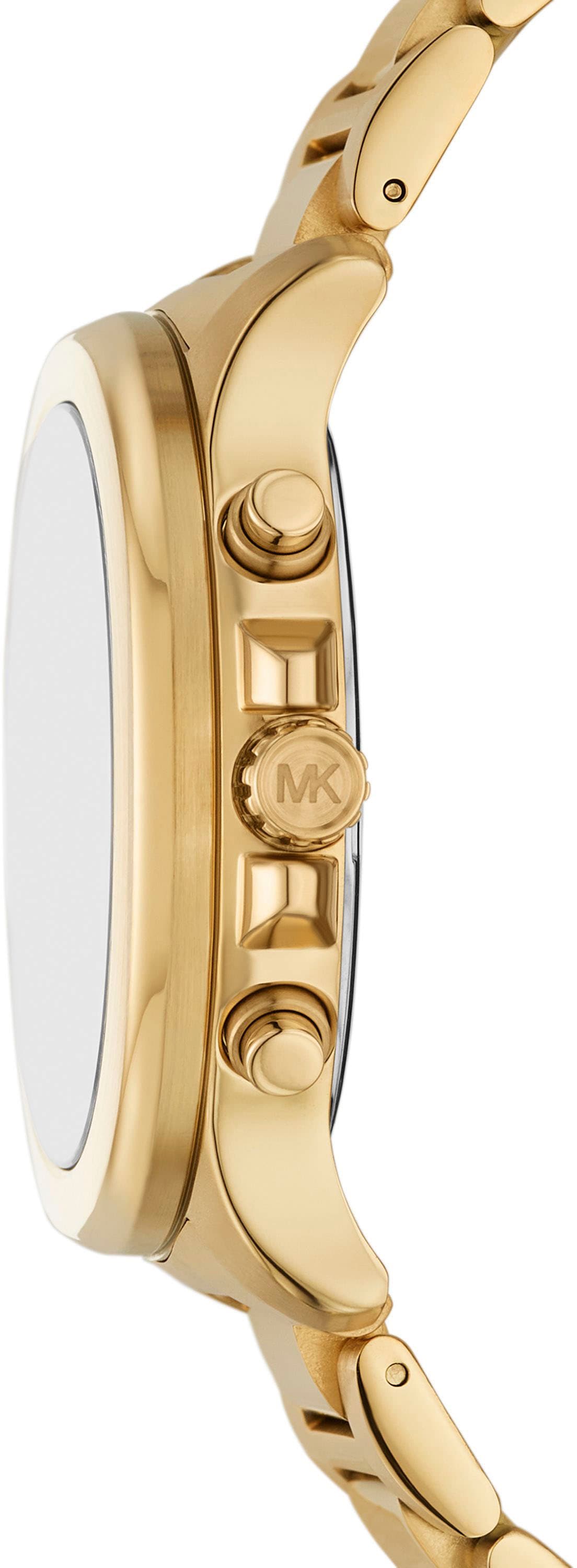 MICHAEL KORS Chronograph »SAGE«, Armbanduhr, Herrenuhr, Edelstahlarmband, analog, Tag, Stoppfunktion