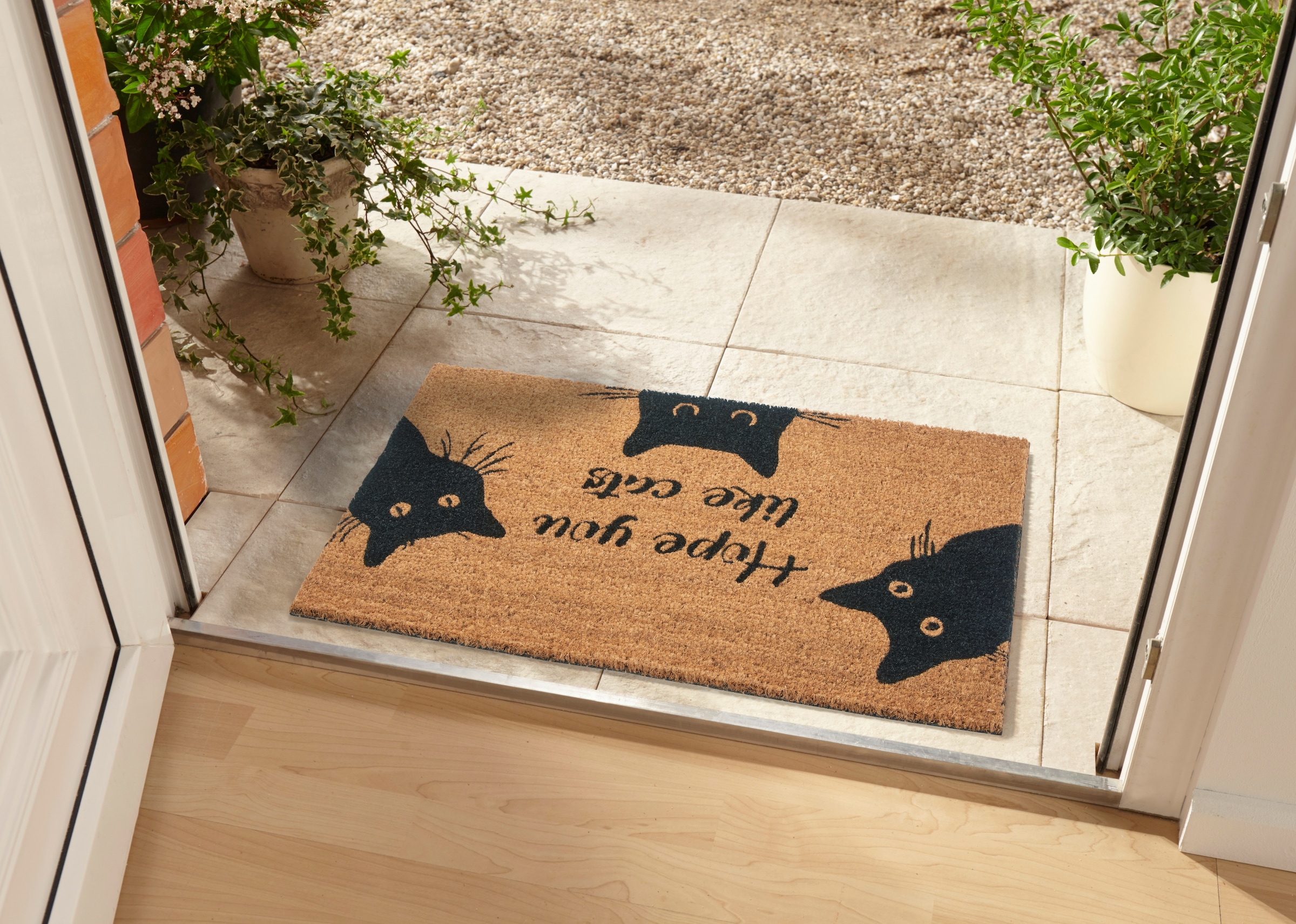 HANSE Home Fußmatte »Mix Mats Kokos Cat Fan, Türmatte«, rechteckig, 15 mm Höhe, Kokos, Schmutzfangmatte, Outdoor, Rutschfest, Innen, Kokosmatte, Flur