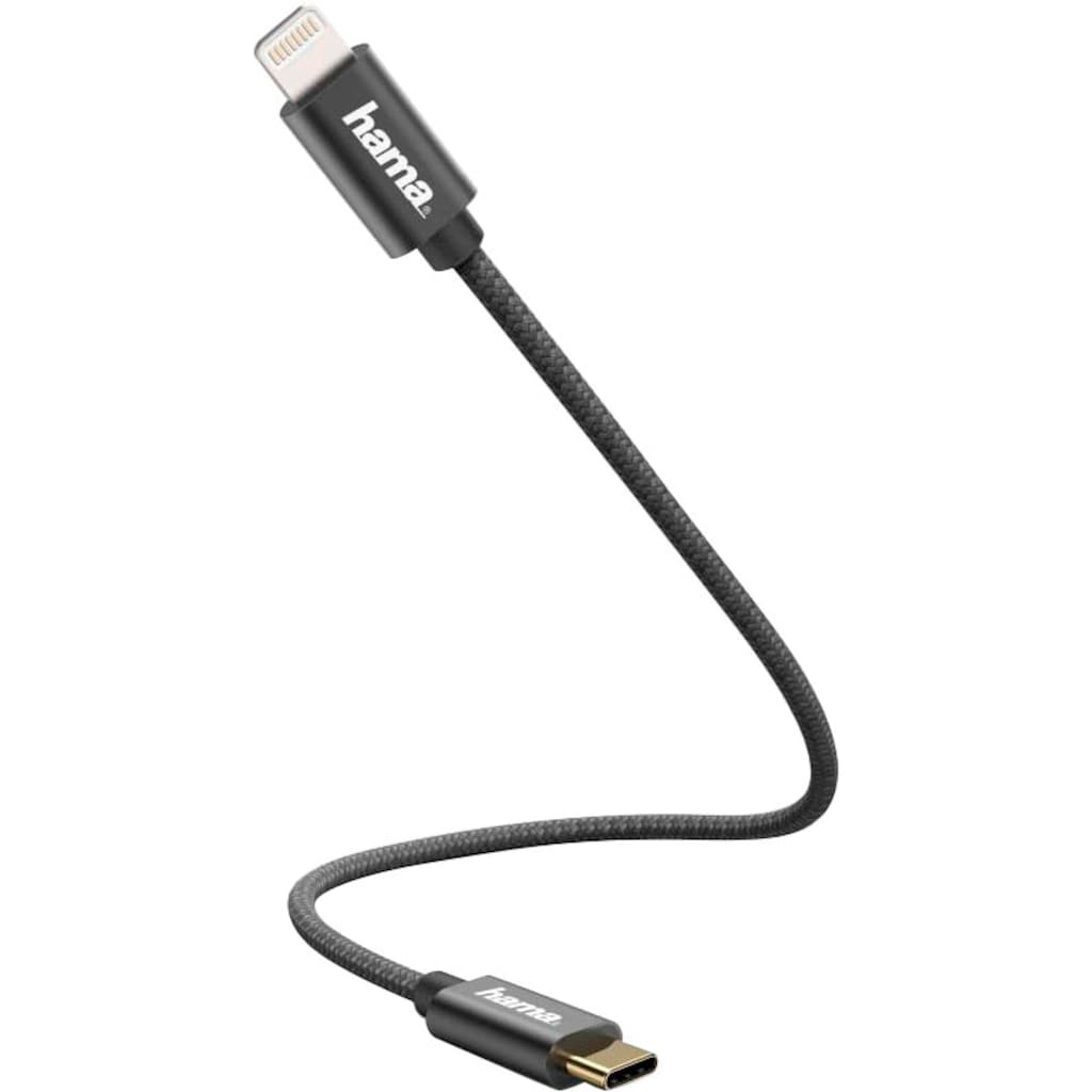 Hama USB-Kabel »Ladekabel für schnelles Laden USB-C- Lightning 0,20 cm, Datenkabel«, Lightning-USB-C, 20 cm