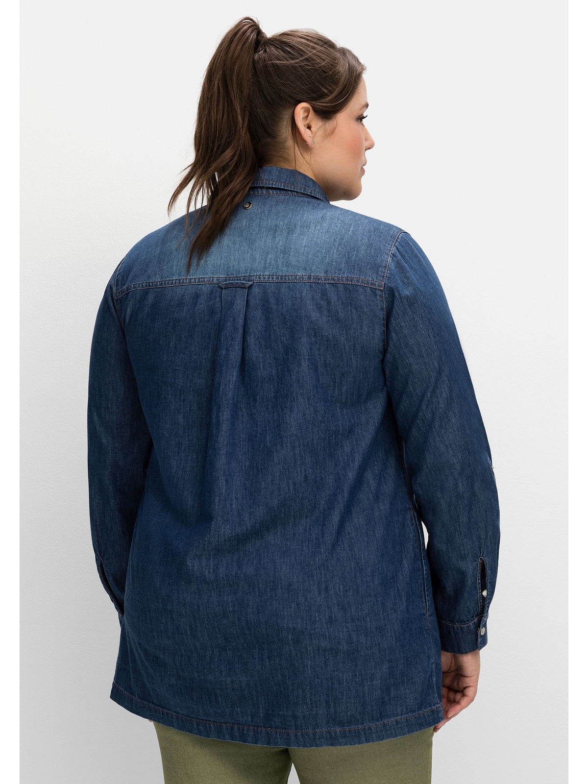 Sheego Jeansbluse »Große Größen«, mit krempelbaren Ärmeln