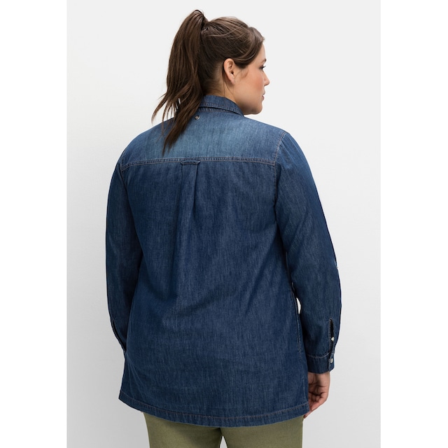Sheego Jeansbluse »Große Größen«, mit krempelbaren Ärmeln online bestellen  | BAUR