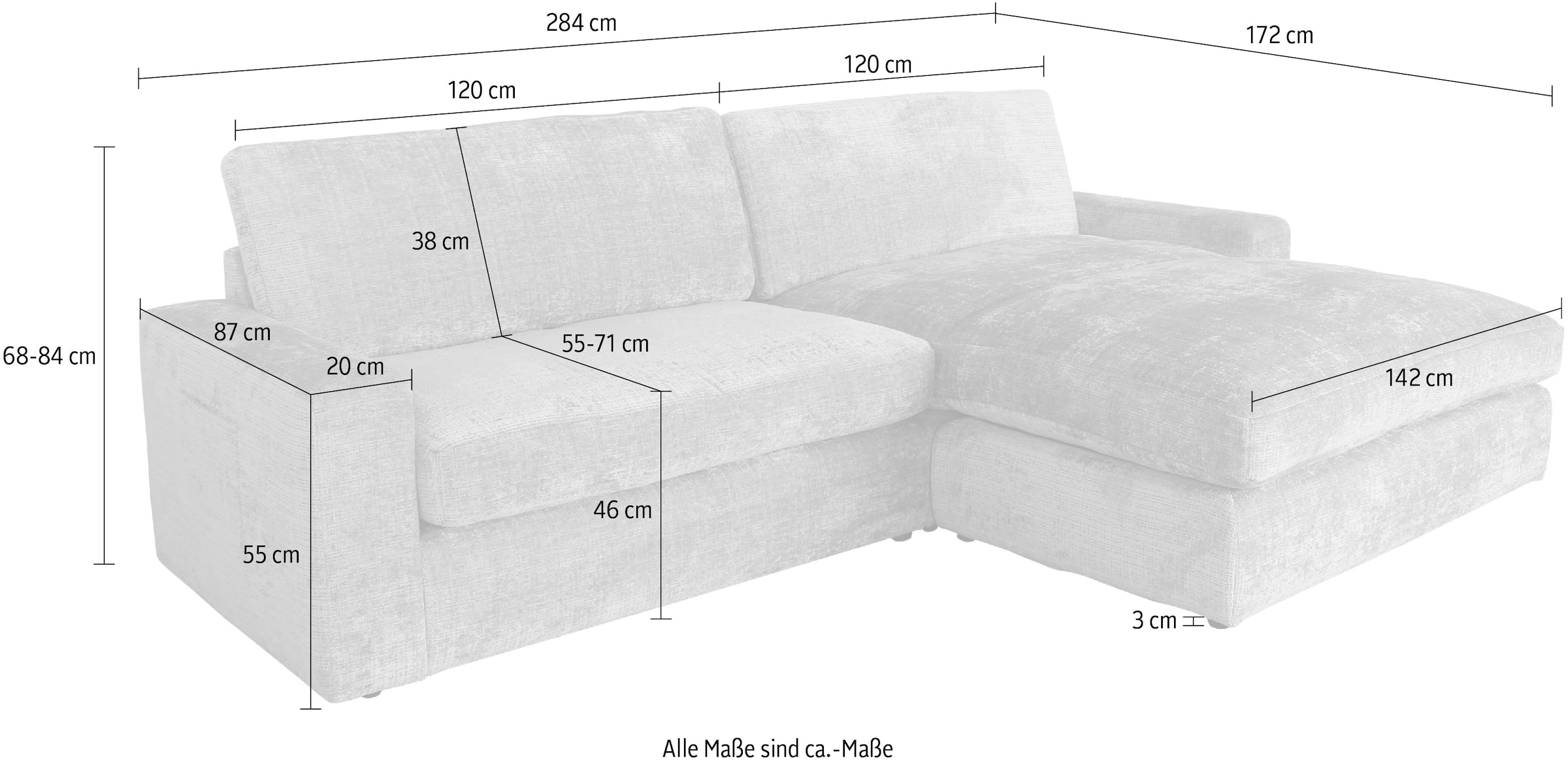 alina Ecksofa »Monma« kann auch spielgelverkehrt aufgebaut werden