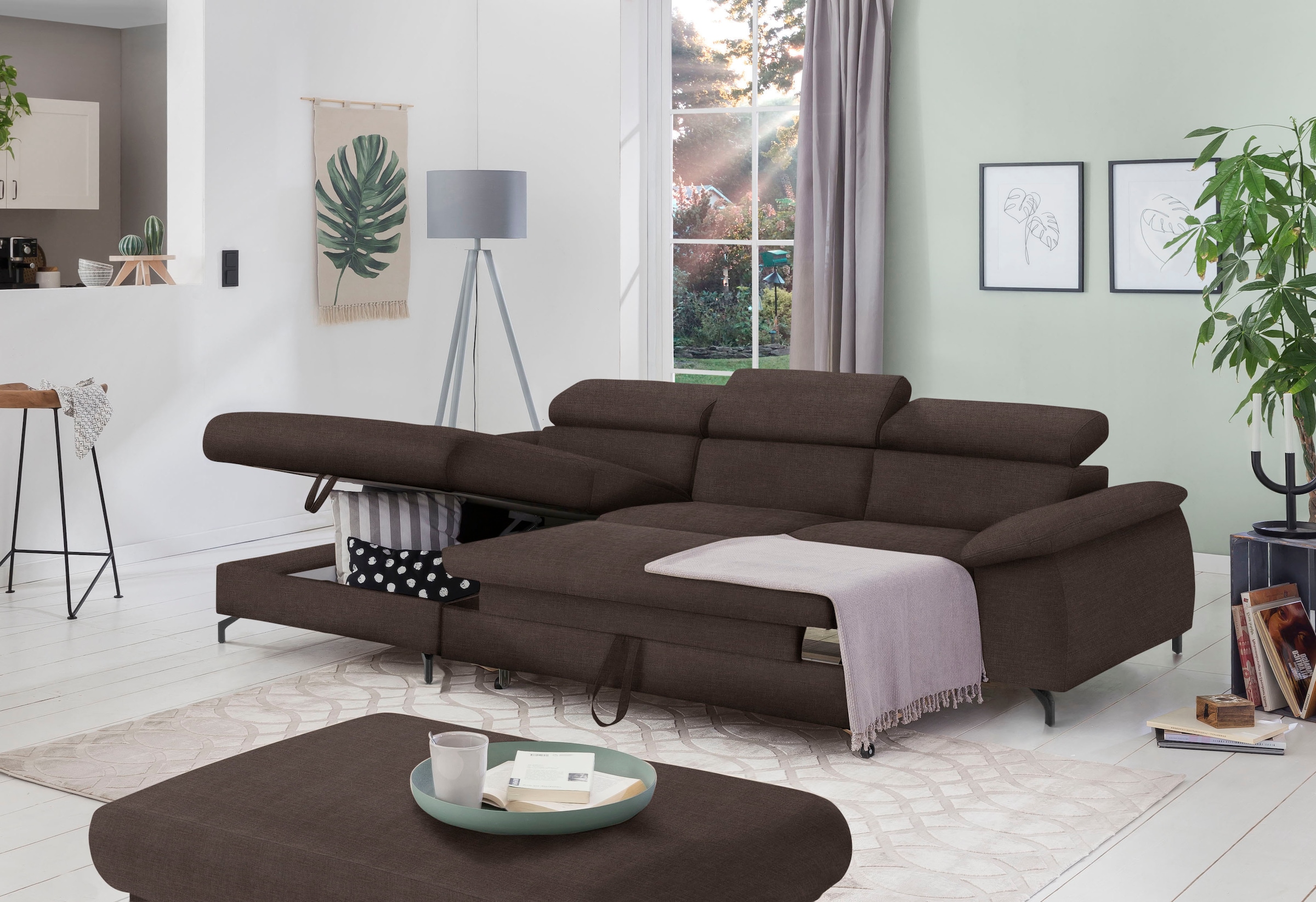 COTTA Ecksofa »Kitty L-Form«, mit Kopfteilverstellung, wahlweise mit Bettfunktion & Bettkasten