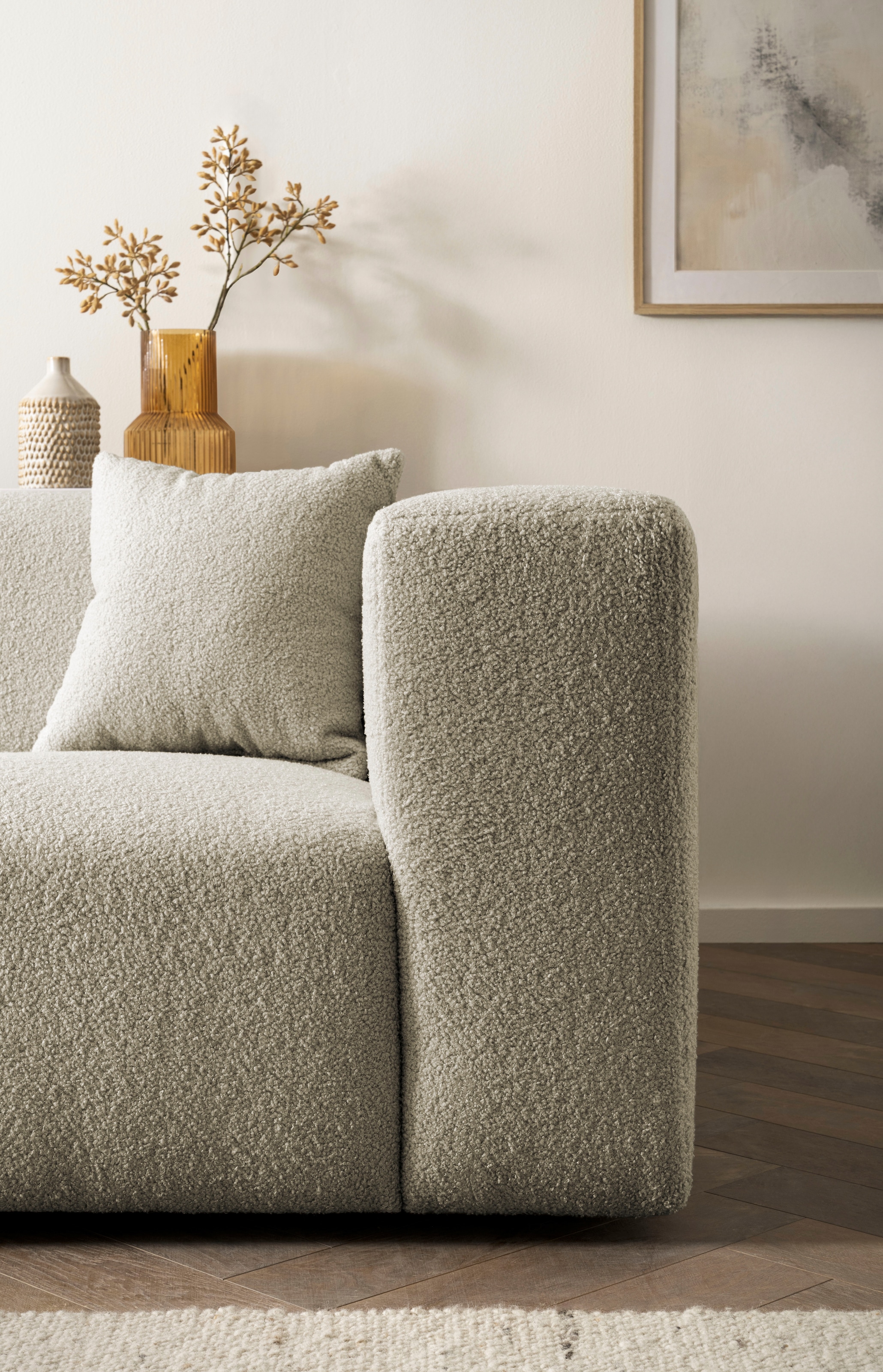 andas Polsterecke »BAKELS, Ecksofa-Set mit Hocker, L-Form mit Schlaffunktion«, Ecksofa-Set (incl. Hocker) im trendigen Megacord
