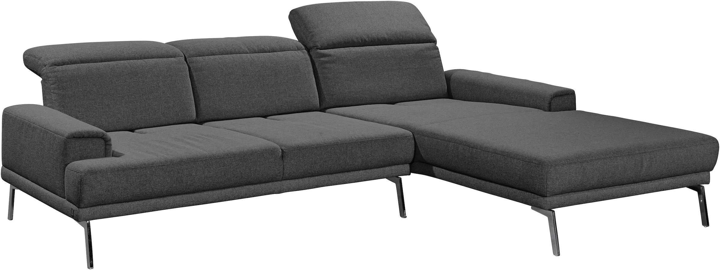 Musterring Ecksofa »MR 4580«, mit Kopf- und Sitztiefenverstellung, Metallfuß chrom, 288 x 193/220cm
