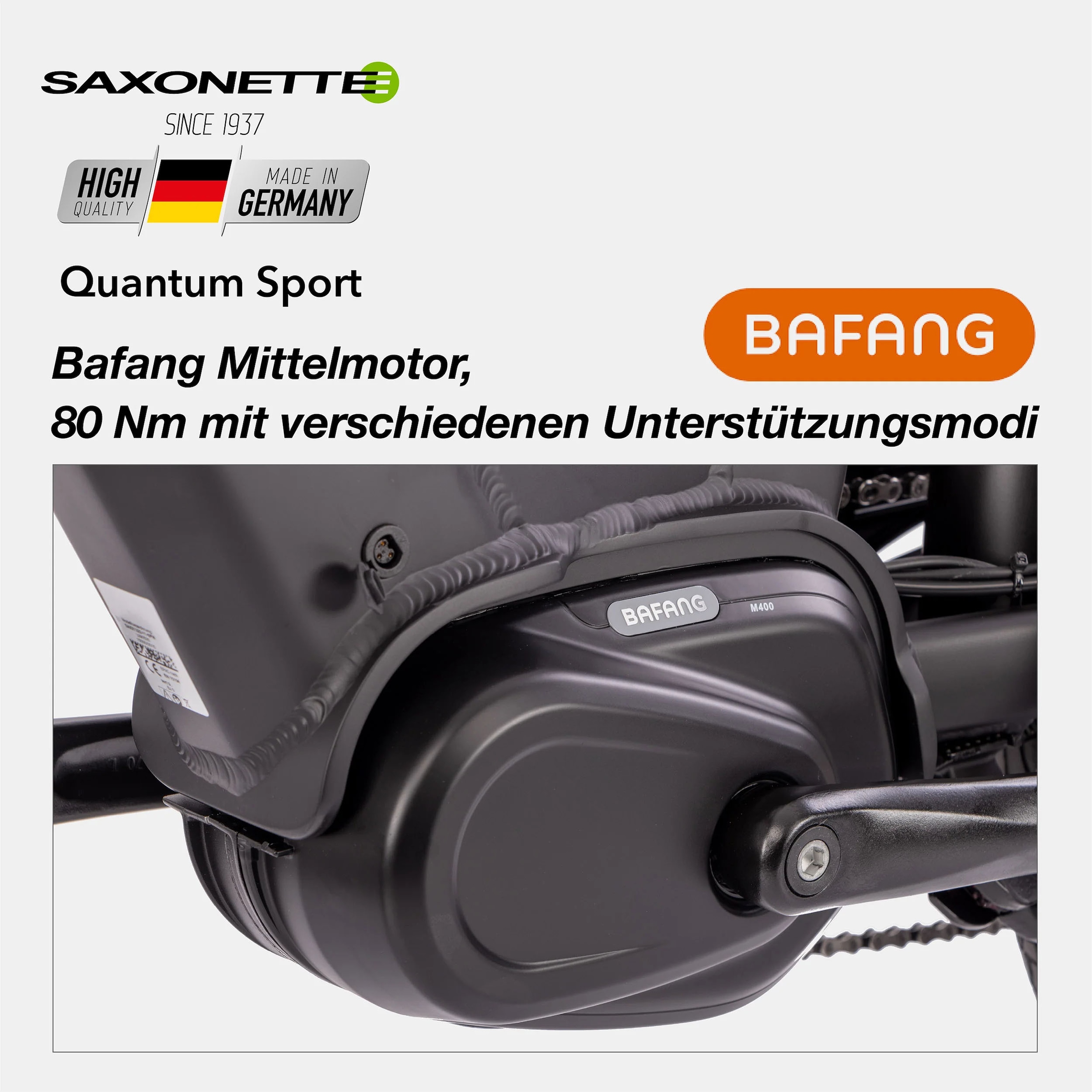 SAXONETTE E-Bike »Quantum Sport Diamand«, 10 Gang, Shimano, Mittelmotor 250 W, Pedelec, Elektrofahrrad für Damen u. Herren
