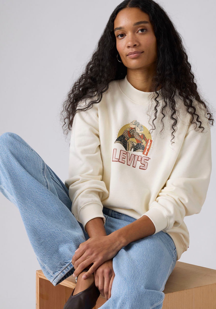 Levis Sweater "GR COLLINS MOCKNE", mit Frontprint und Glitzersteinen günstig online kaufen