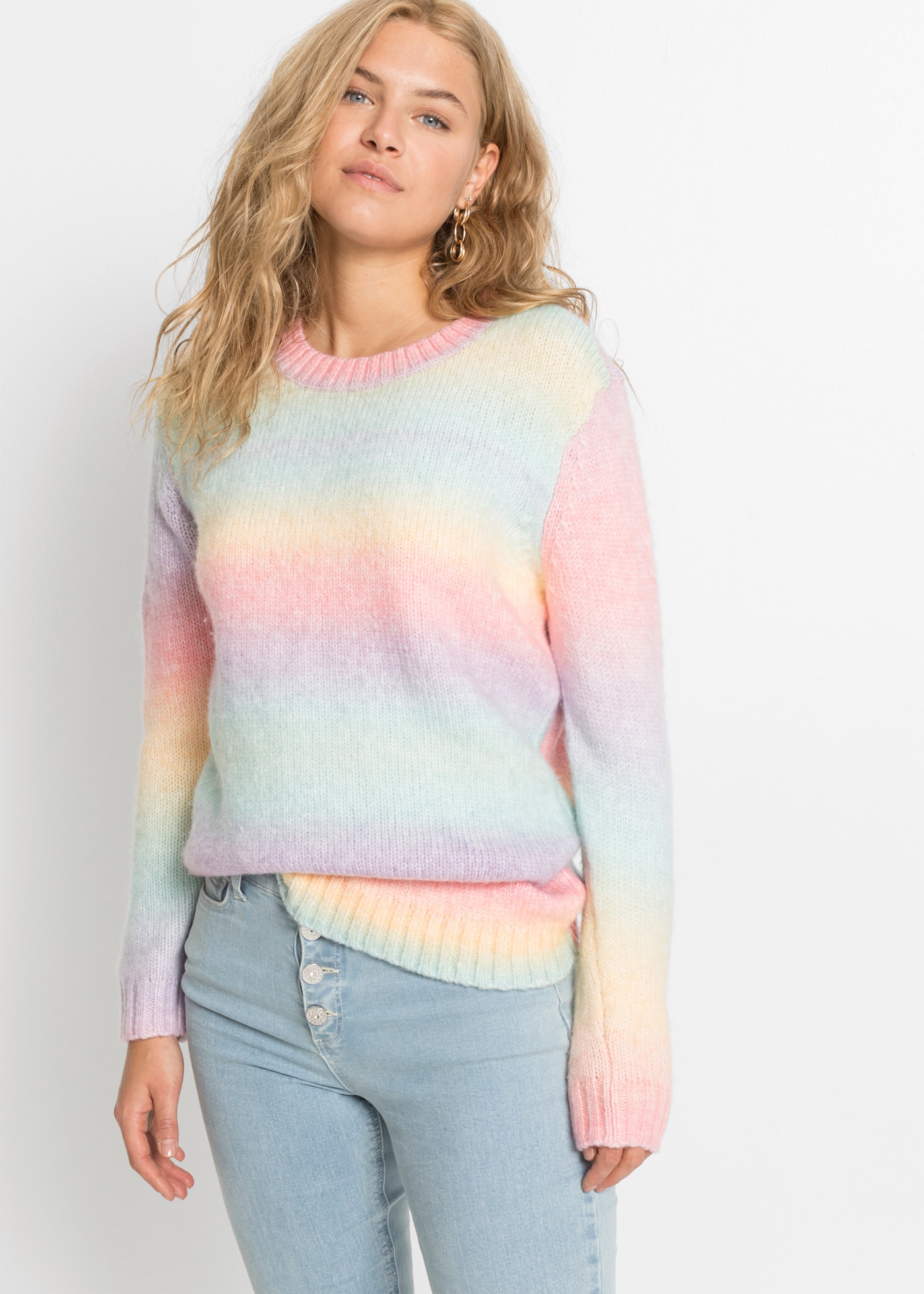 bonprix Strickpullover "Grobstrick-Pullover aus weichem Woll-Mix" Grobstric günstig online kaufen