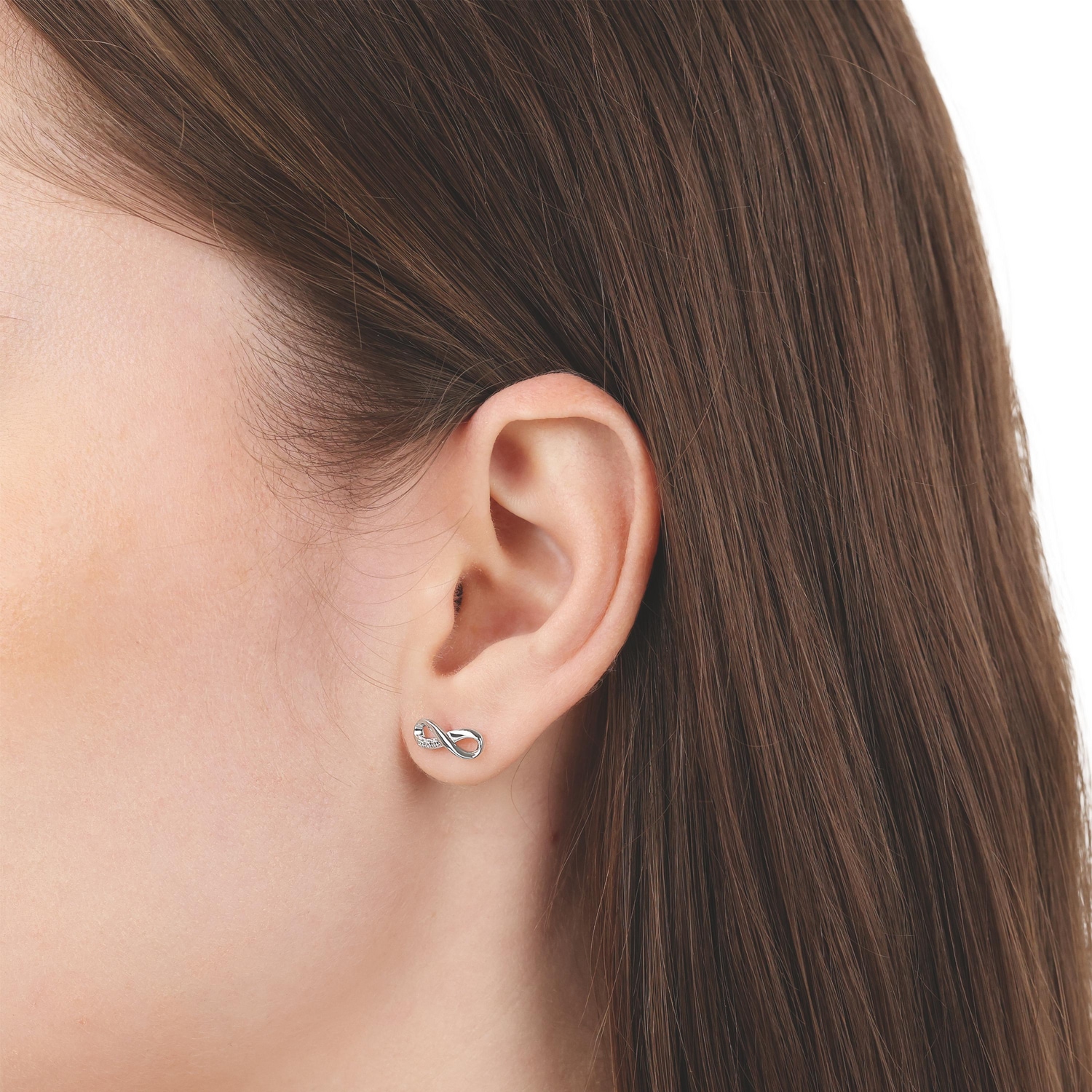 TOM TAILOR Paar Ohrstecker »Schmuck Geschenk Silber 925 Infinity Unendlichkeitsschleife« mit Zirkonia (synth.)