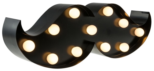 MARQUEE LIGHTS Tischleuchte »Moustache«, 11 flammig-flammig, Wandlampe, Tischlampe  Moustache mit 11 festverbauten LEDs - 31x10 cm | BAUR