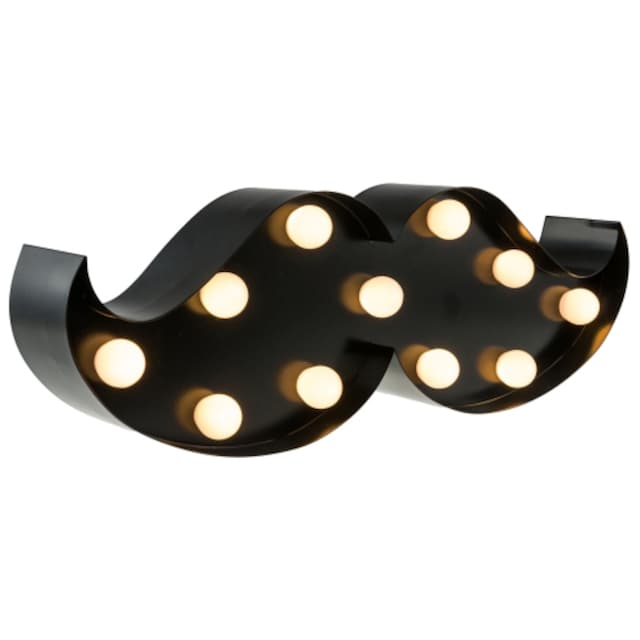 MARQUEE LIGHTS Tischleuchte »Moustache«, 11 flammig-flammig, Wandlampe, Tischlampe  Moustache mit 11 festverbauten LEDs - 31x10 cm | BAUR