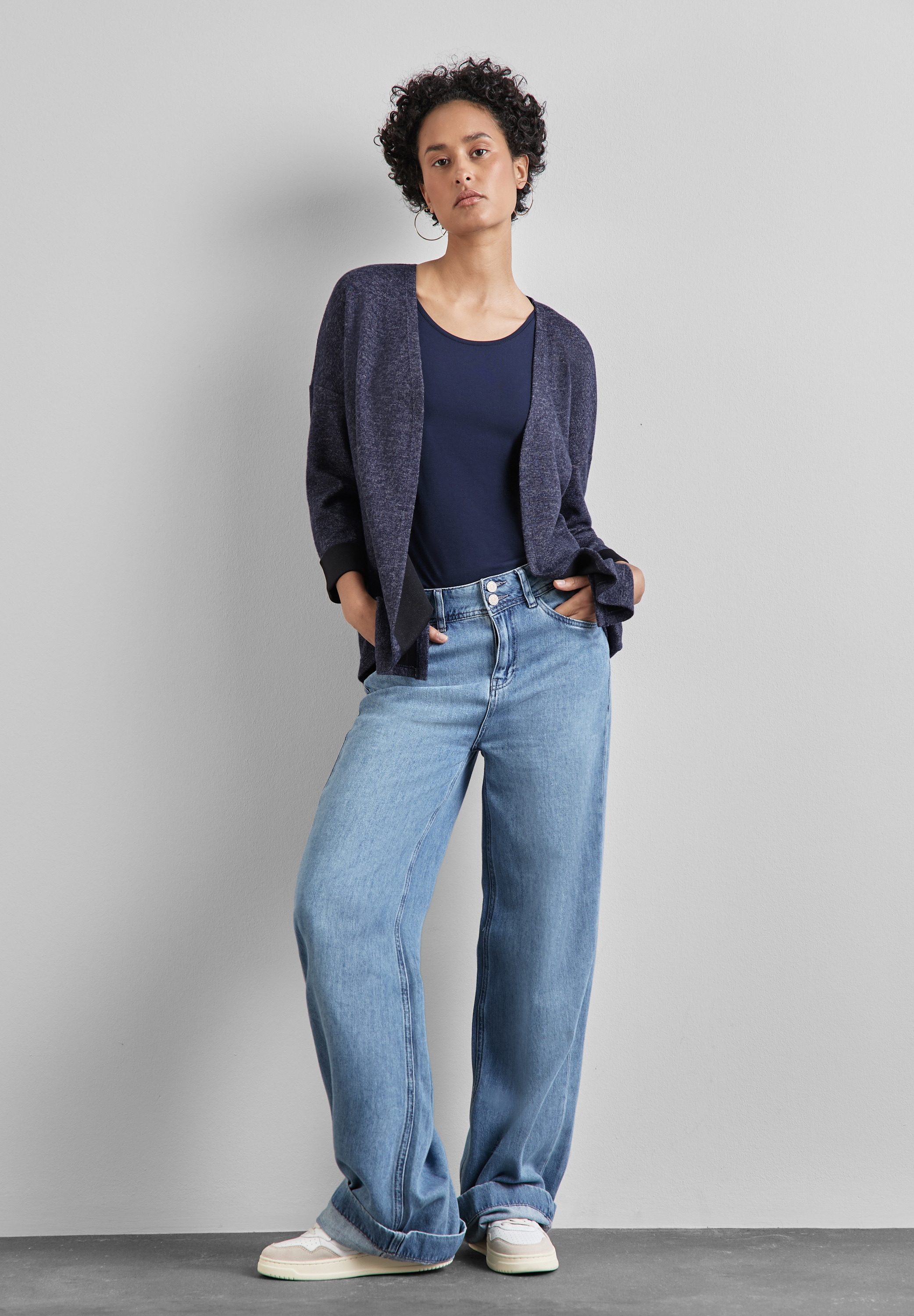 STREET ONE Cardigan, mit Materialmix