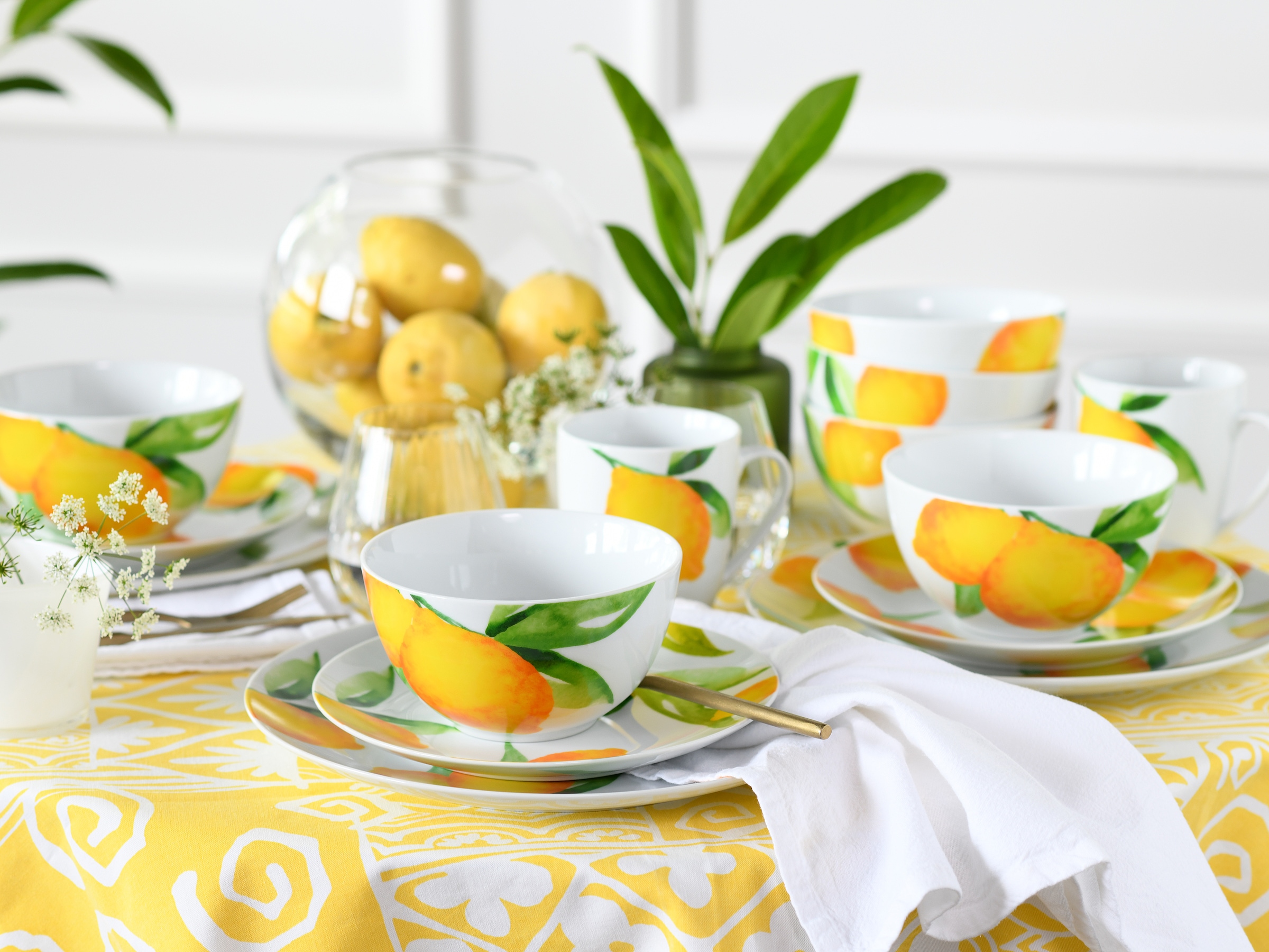 CreaTable Kombiservice »Luna Limoncello, Kombi-Service 24-tlg«, (Set, 24 tlg.), Zitronendekor