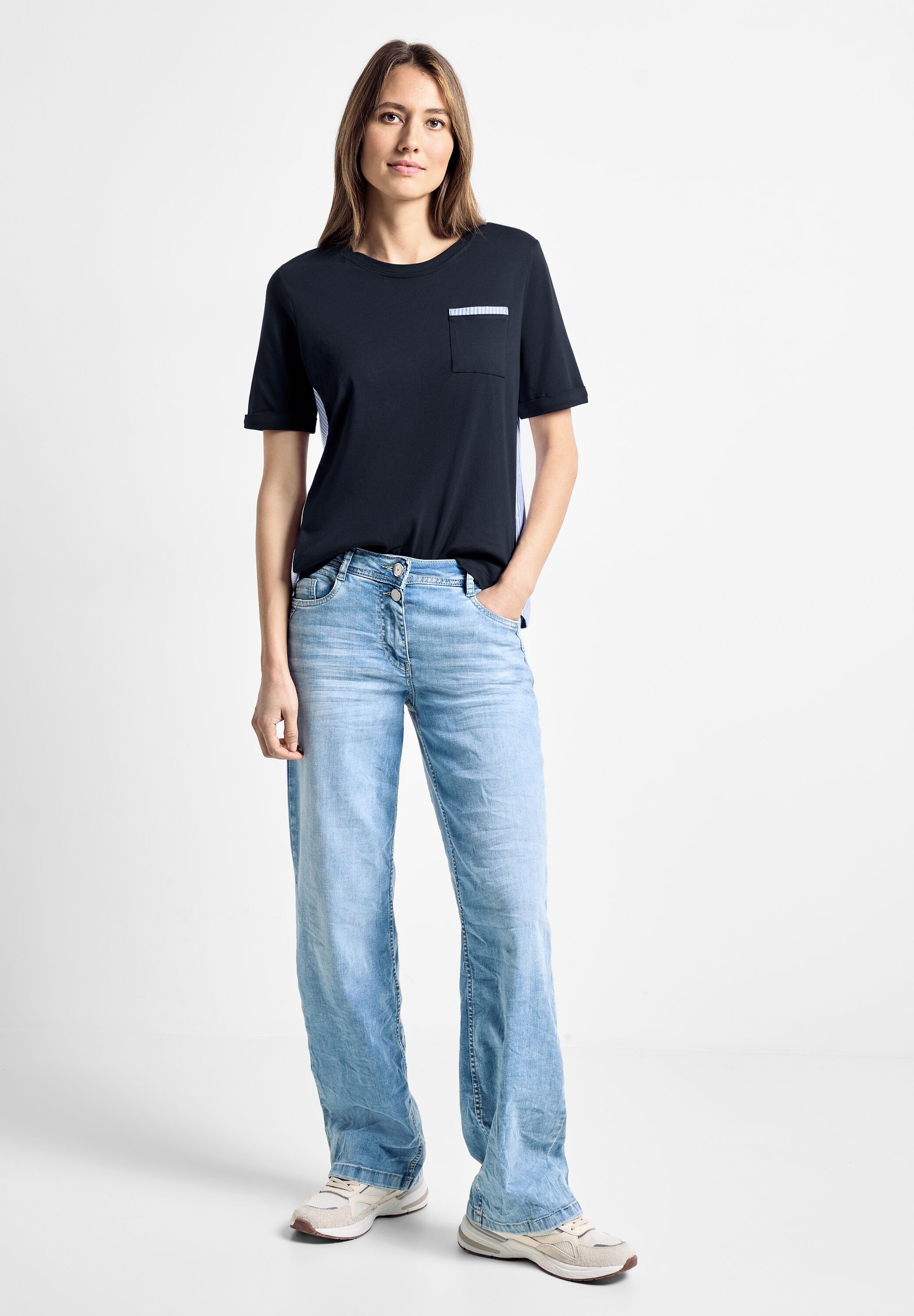Cecil T-Shirt, aus softem Materialmix